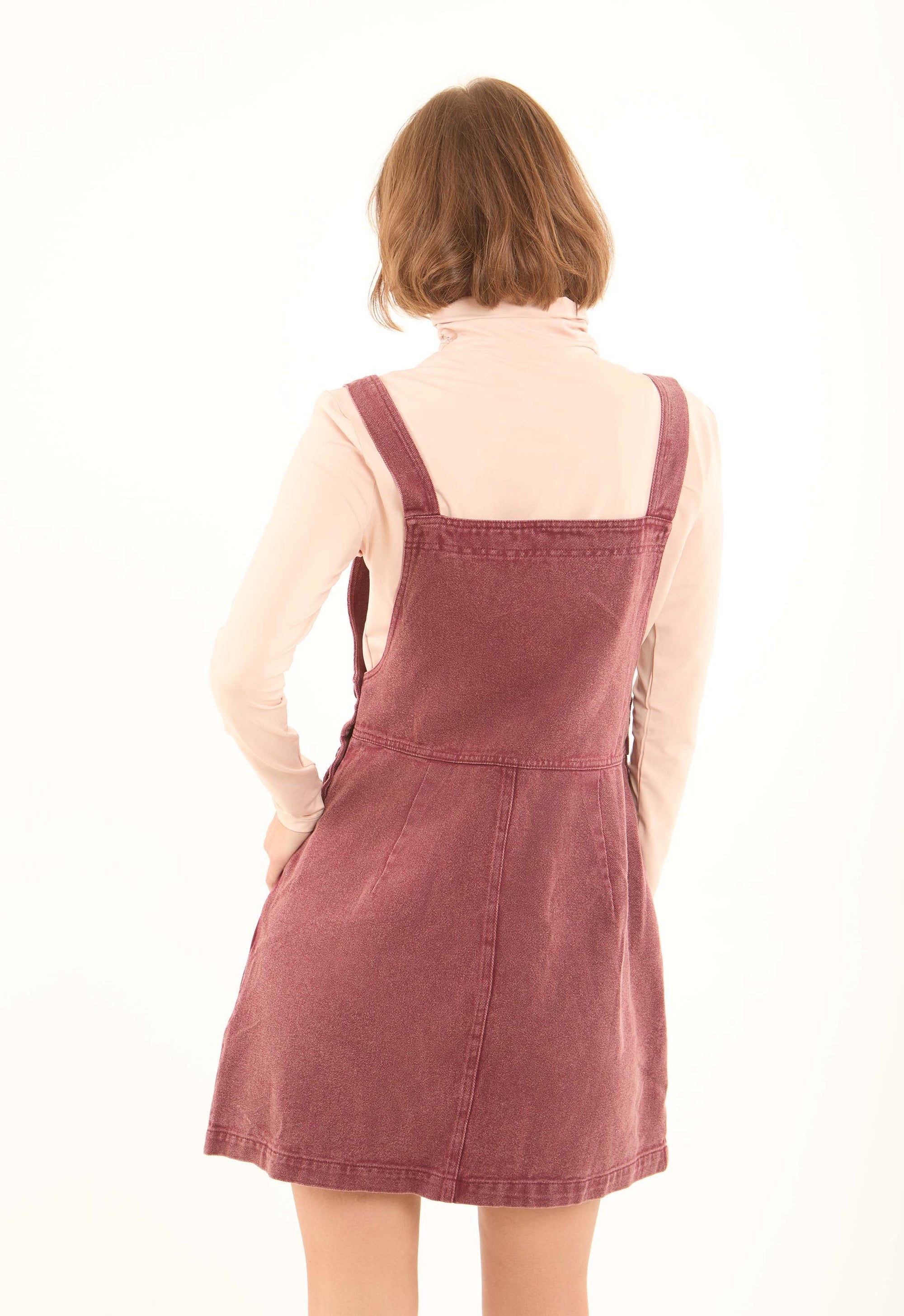 Square Neck Buttoned Denim Dress