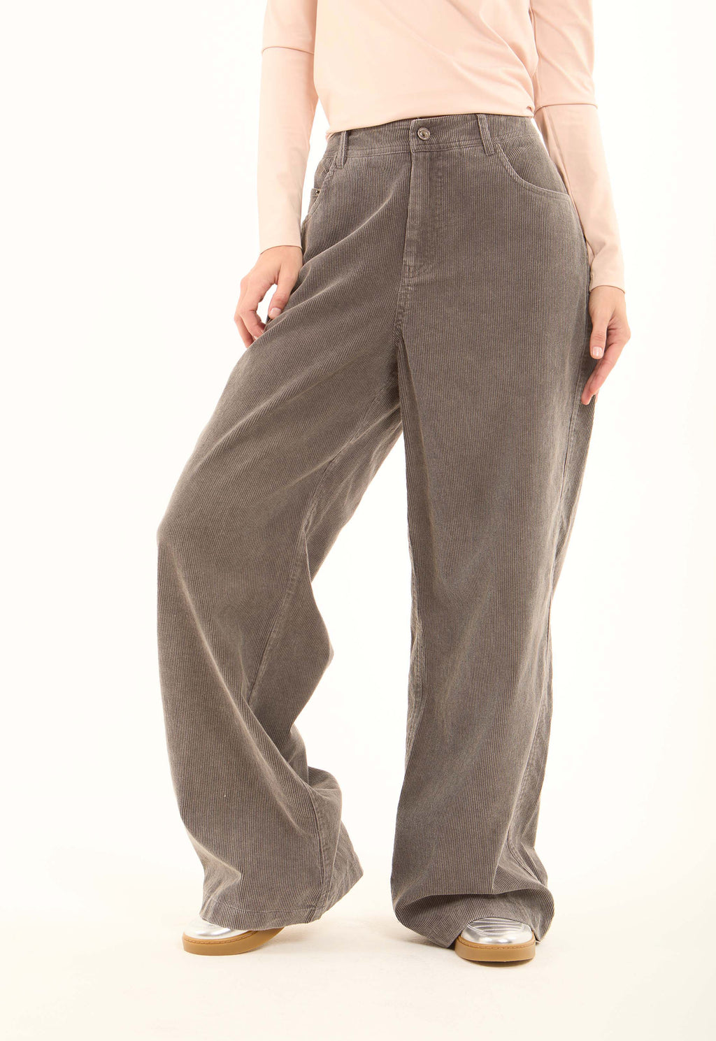 Corduroy Wide-Leg Pants