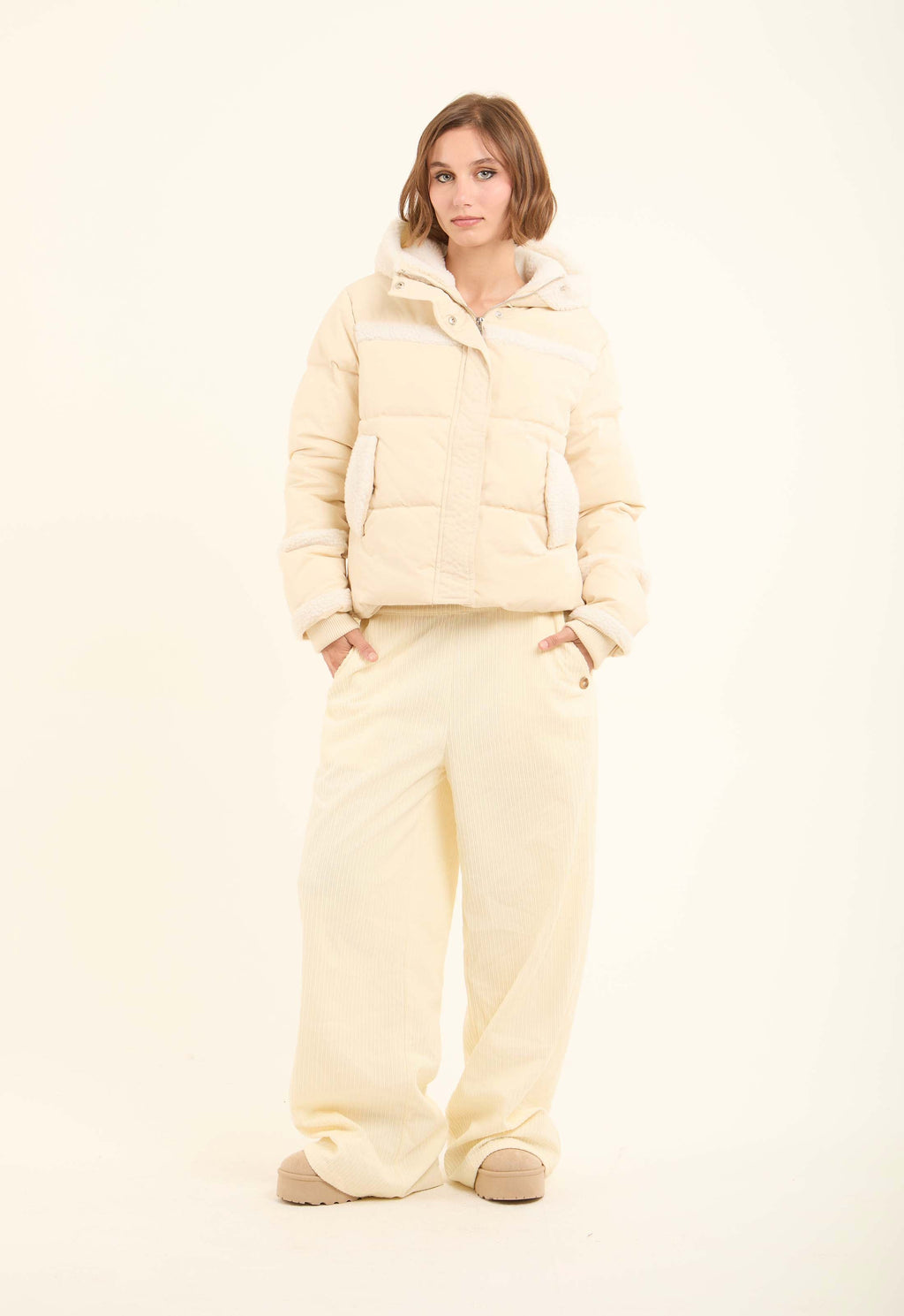Soft Corduroy Wide-Leg Pants