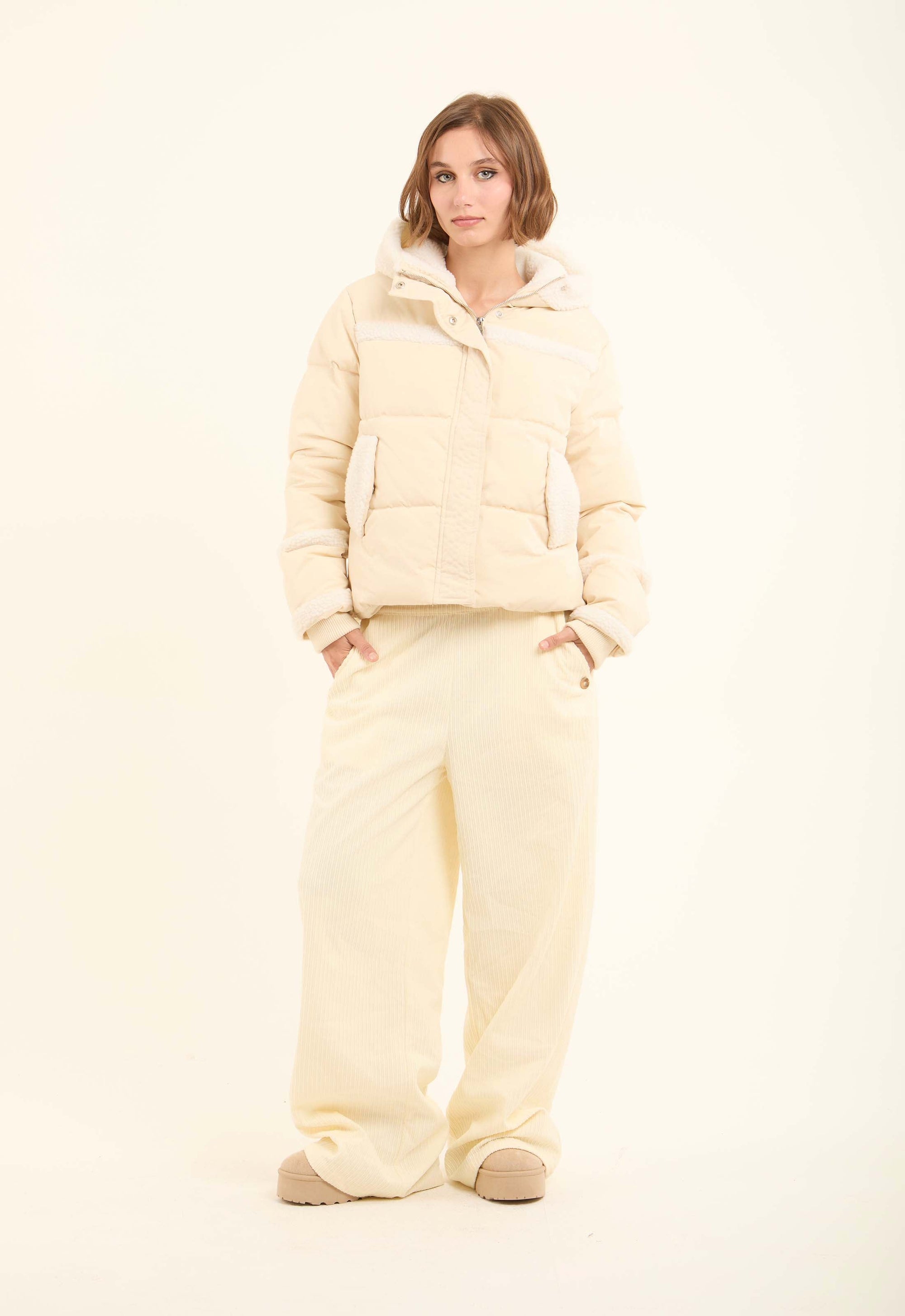 Soft Corduroy Wide-Leg Pants