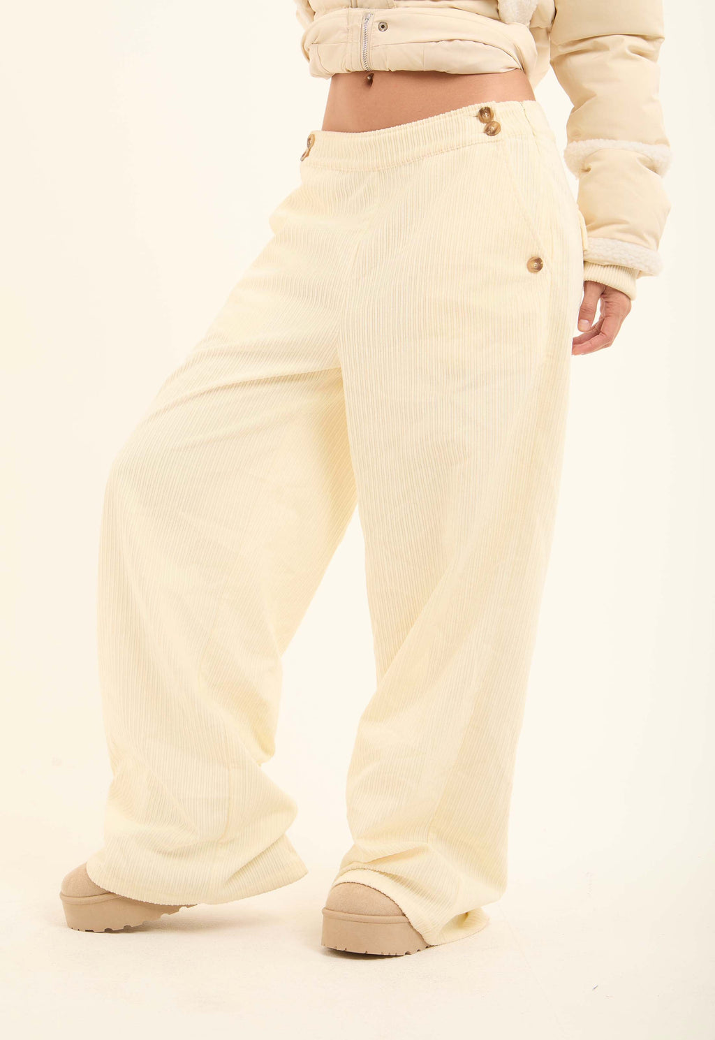 Soft Corduroy Wide-Leg Pants