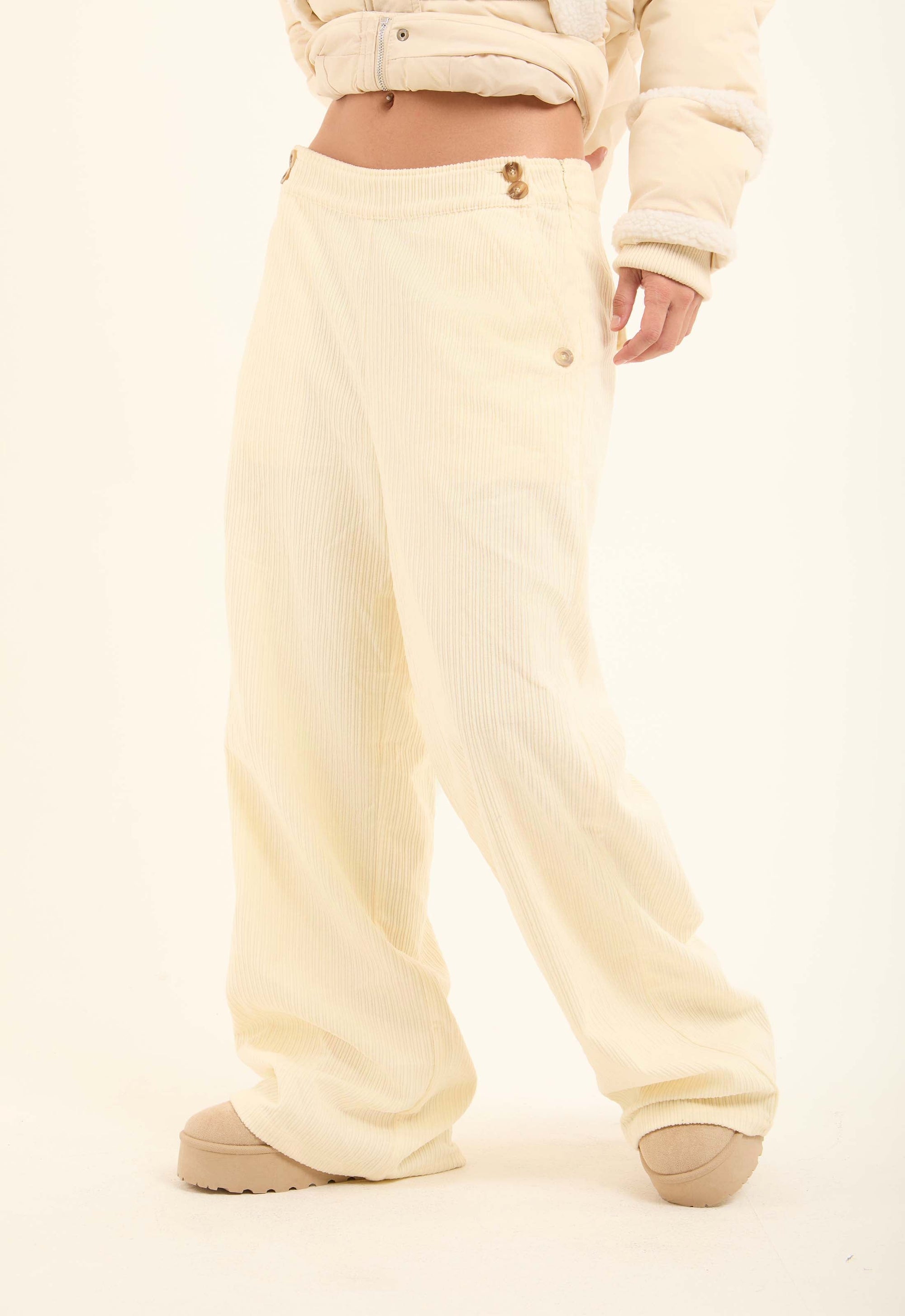 Soft Corduroy Wide-Leg Pants