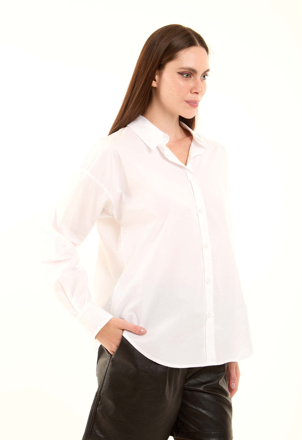 Solid Long Sleeves Cotton Shirt