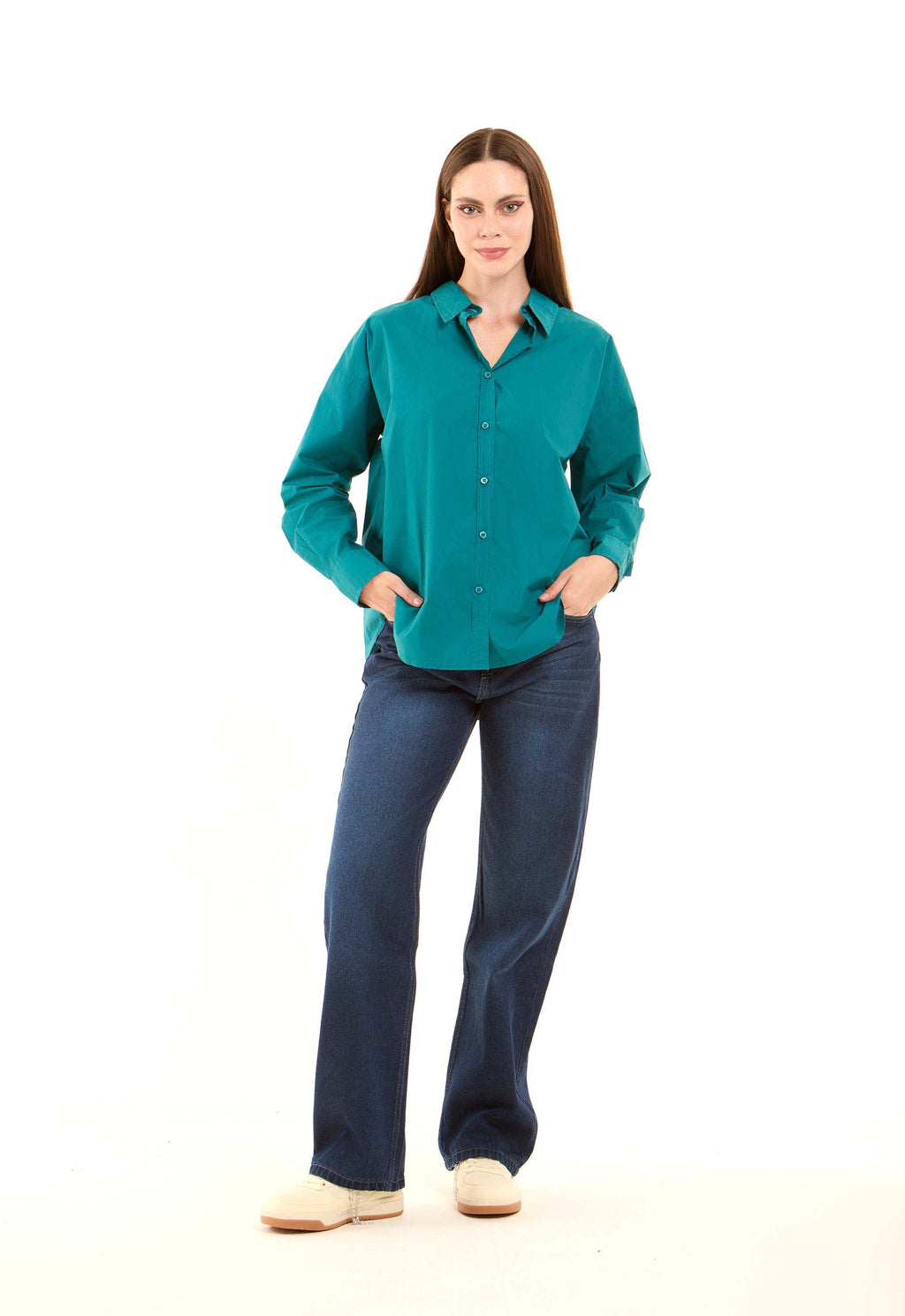 Solid Long Sleeves Cotton Shirt