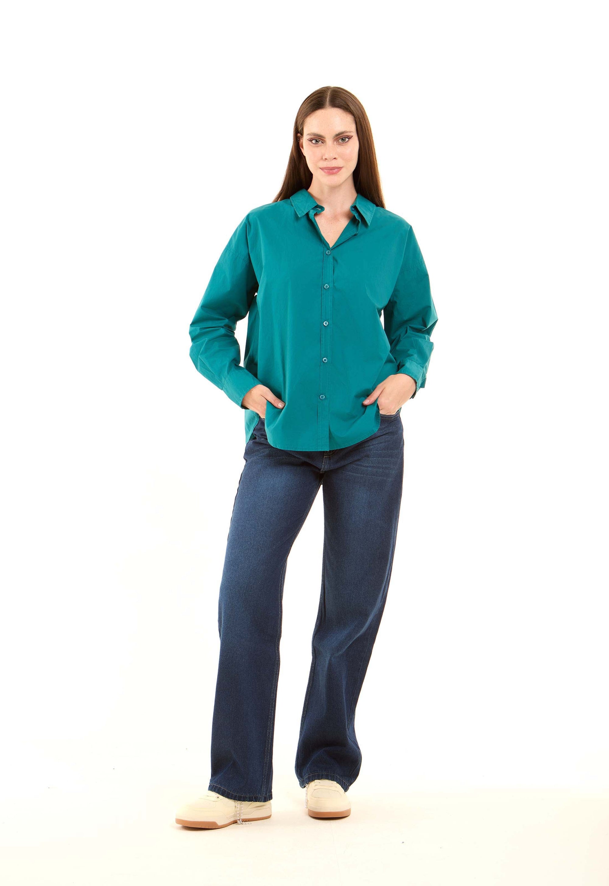 Solid Long Sleeves Cotton Shirt