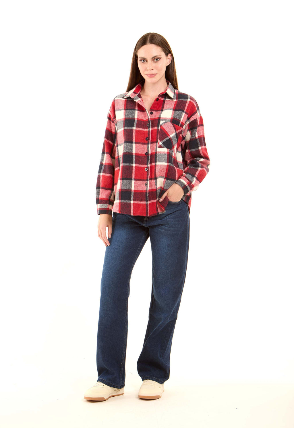 Multicolor Plaids Long Sleeves Casual Shirt