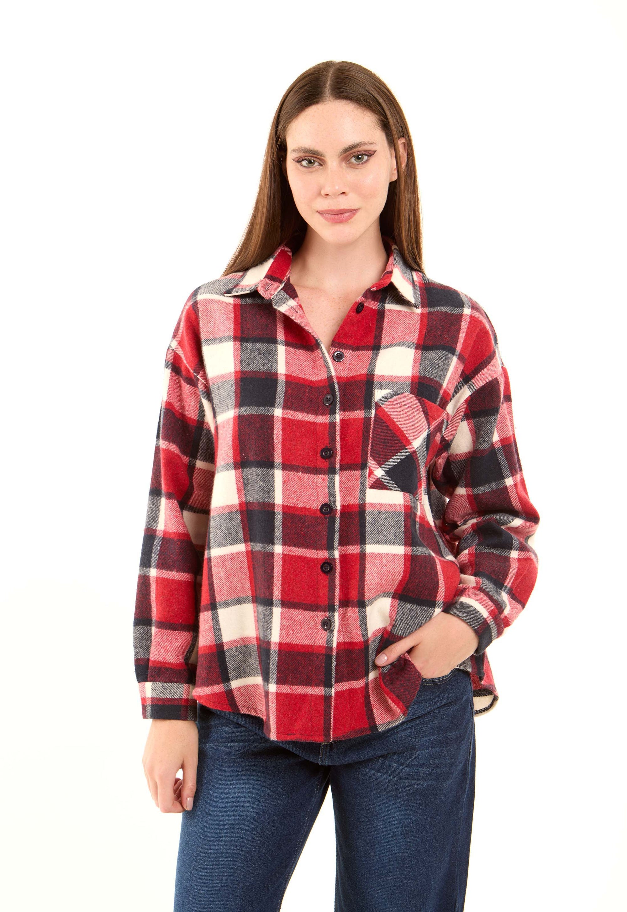 Multicolor Plaids Long Sleeves Casual Shirt