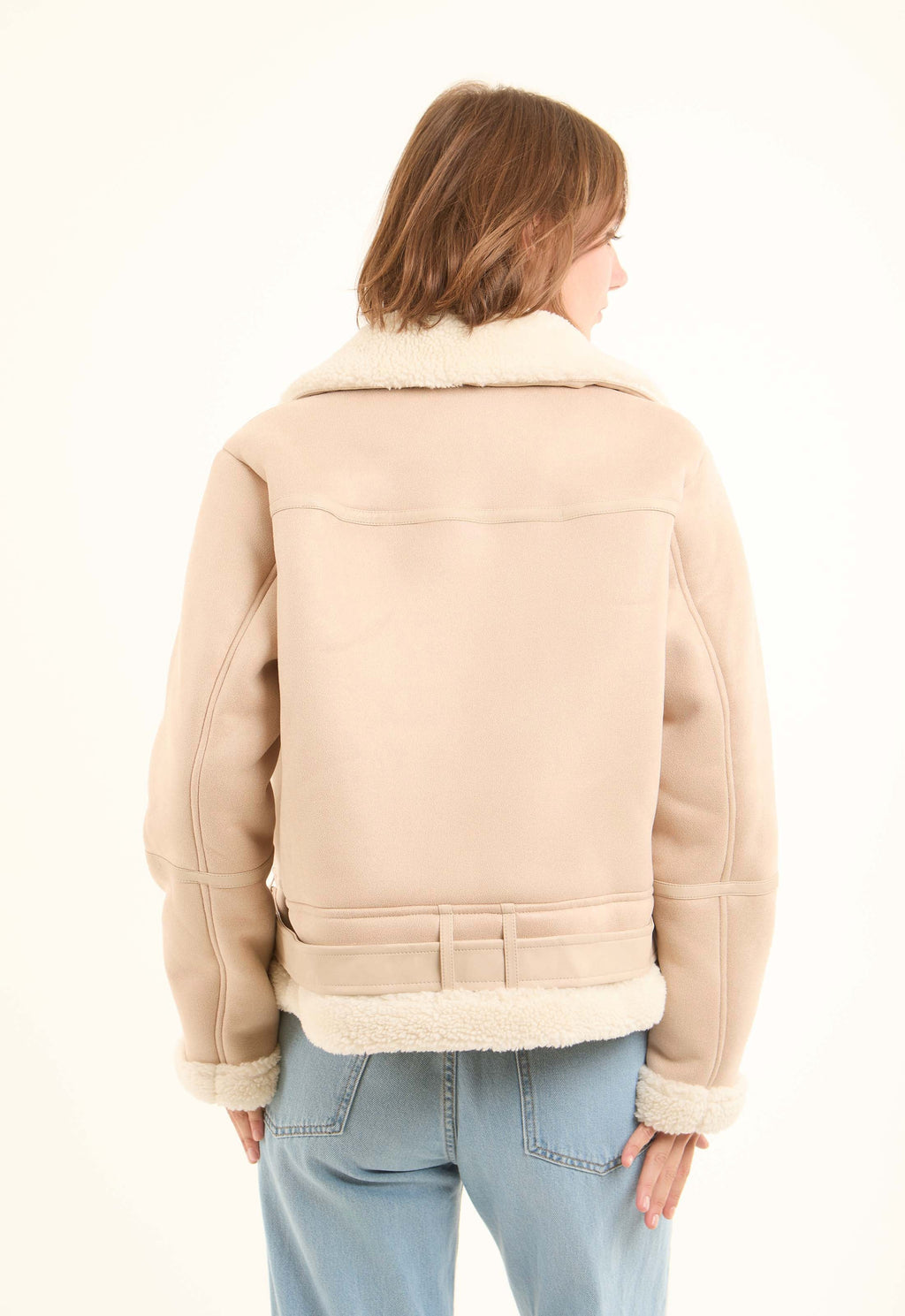 Soft Feel Jacket with Full Faux-Fur Front & Collar
