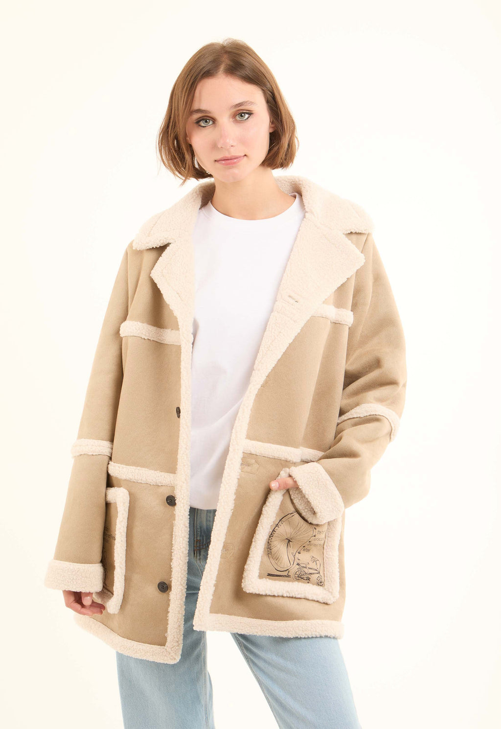 Contrast Pocket Fleece Jacket