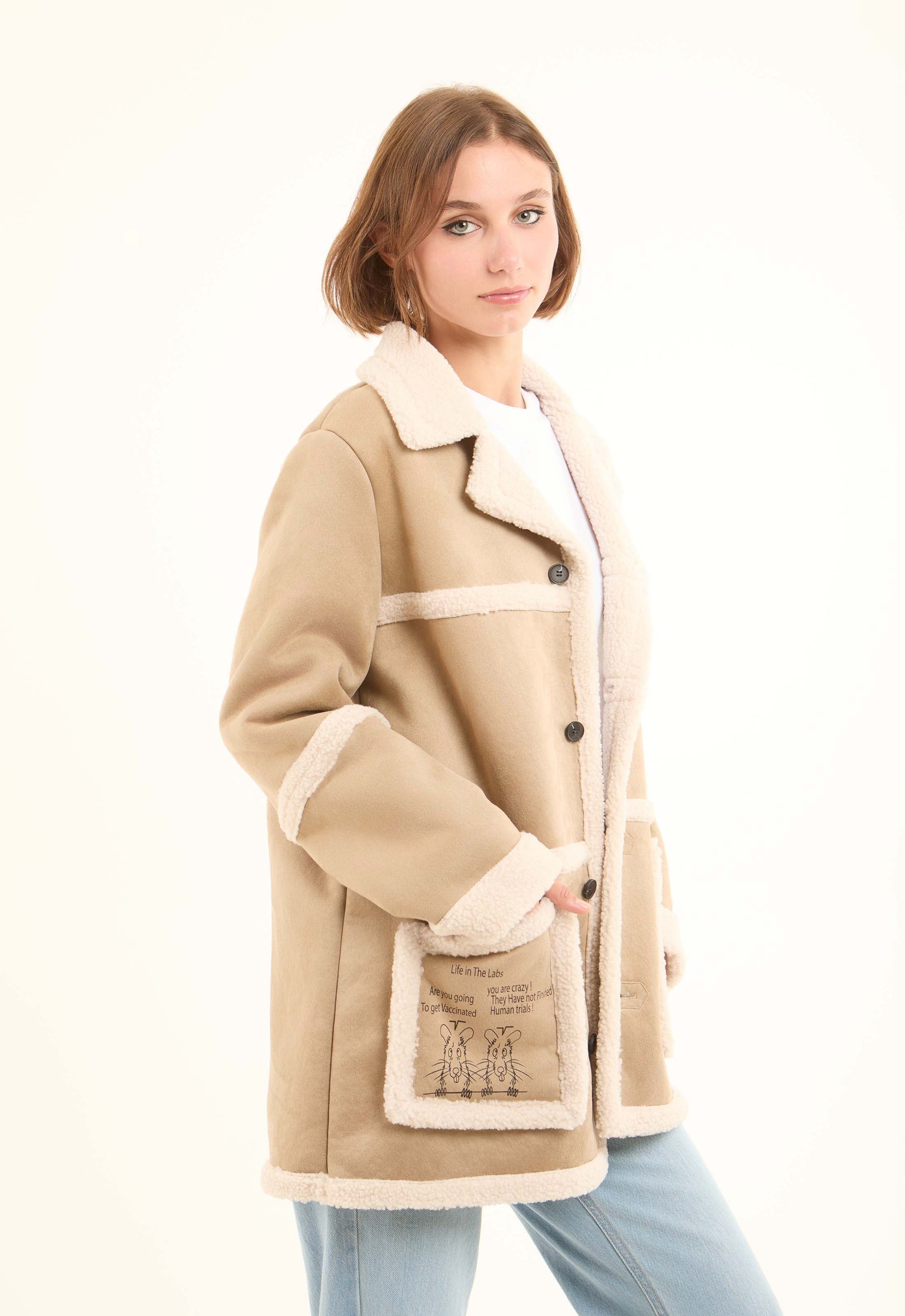 Contrast Pocket Fleece Jacket