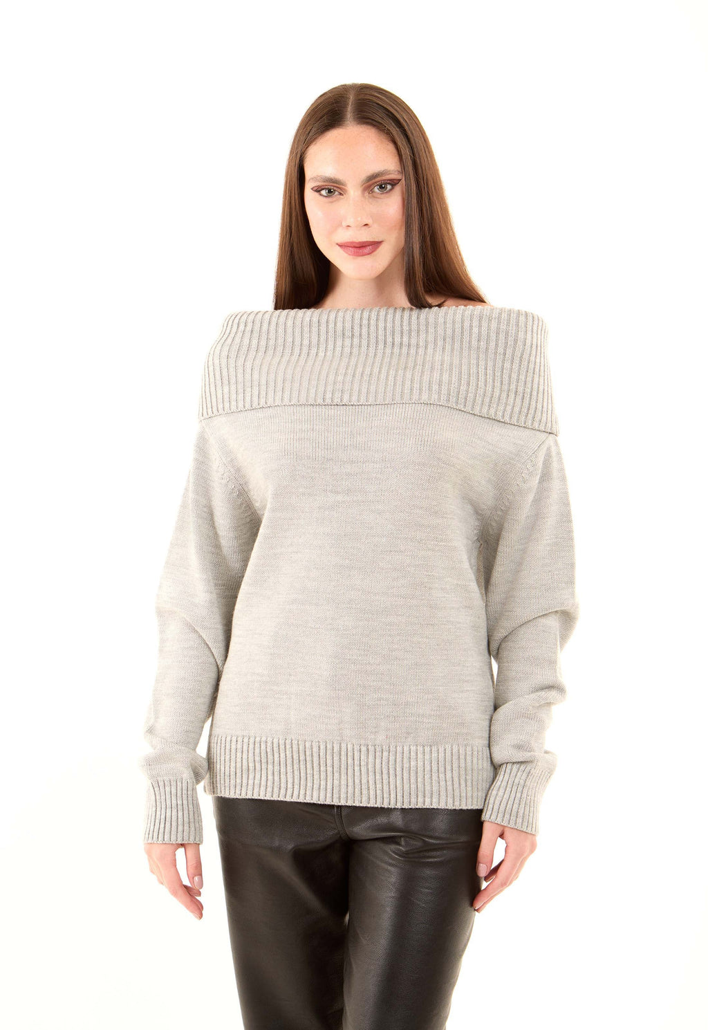 Long Sleeves Fashionable Off-Shoulders Pullover