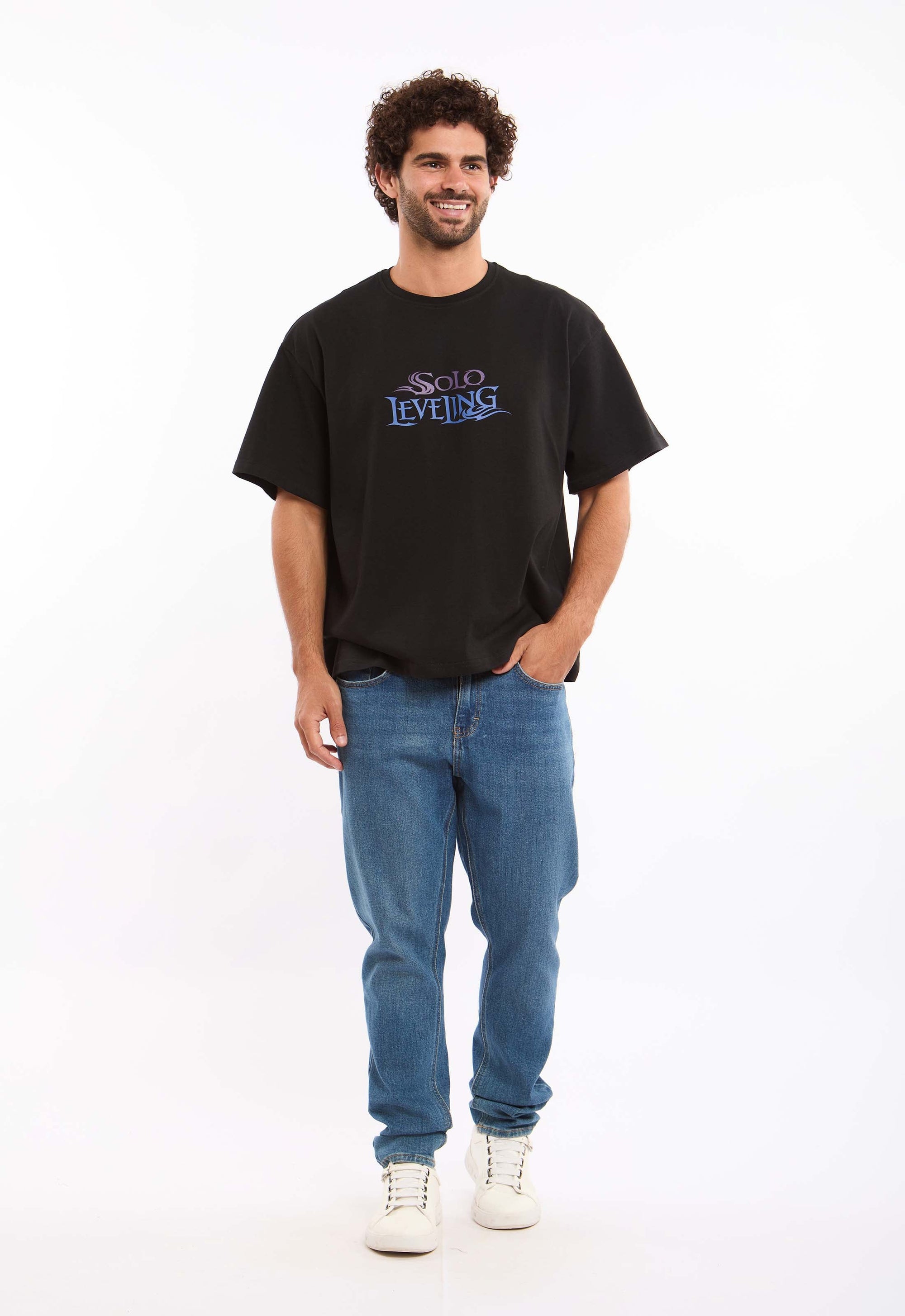 Printed "Solo Leveling" Elbow Sleeves Tee