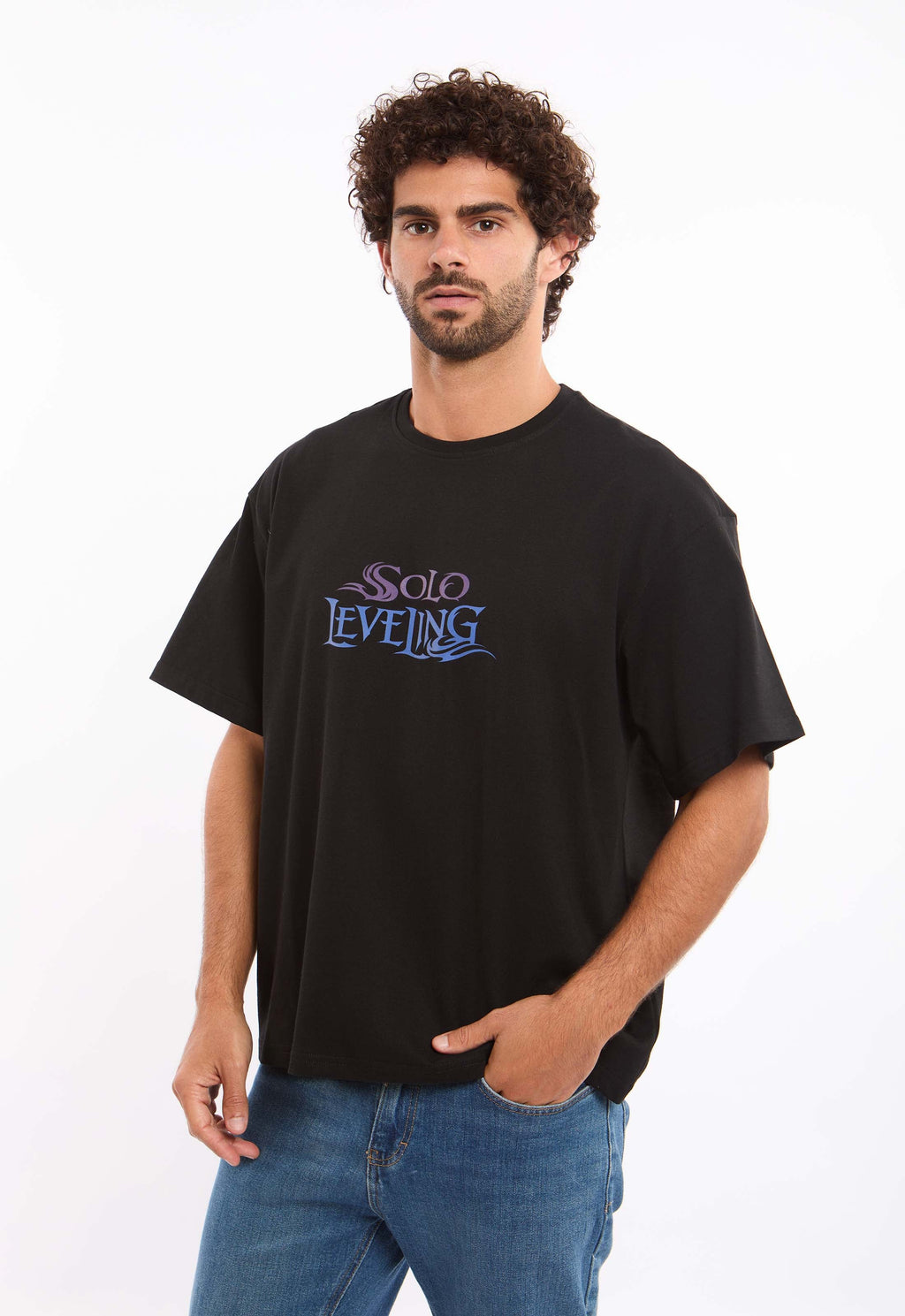 Printed "Solo Leveling" Elbow Sleeves Tee