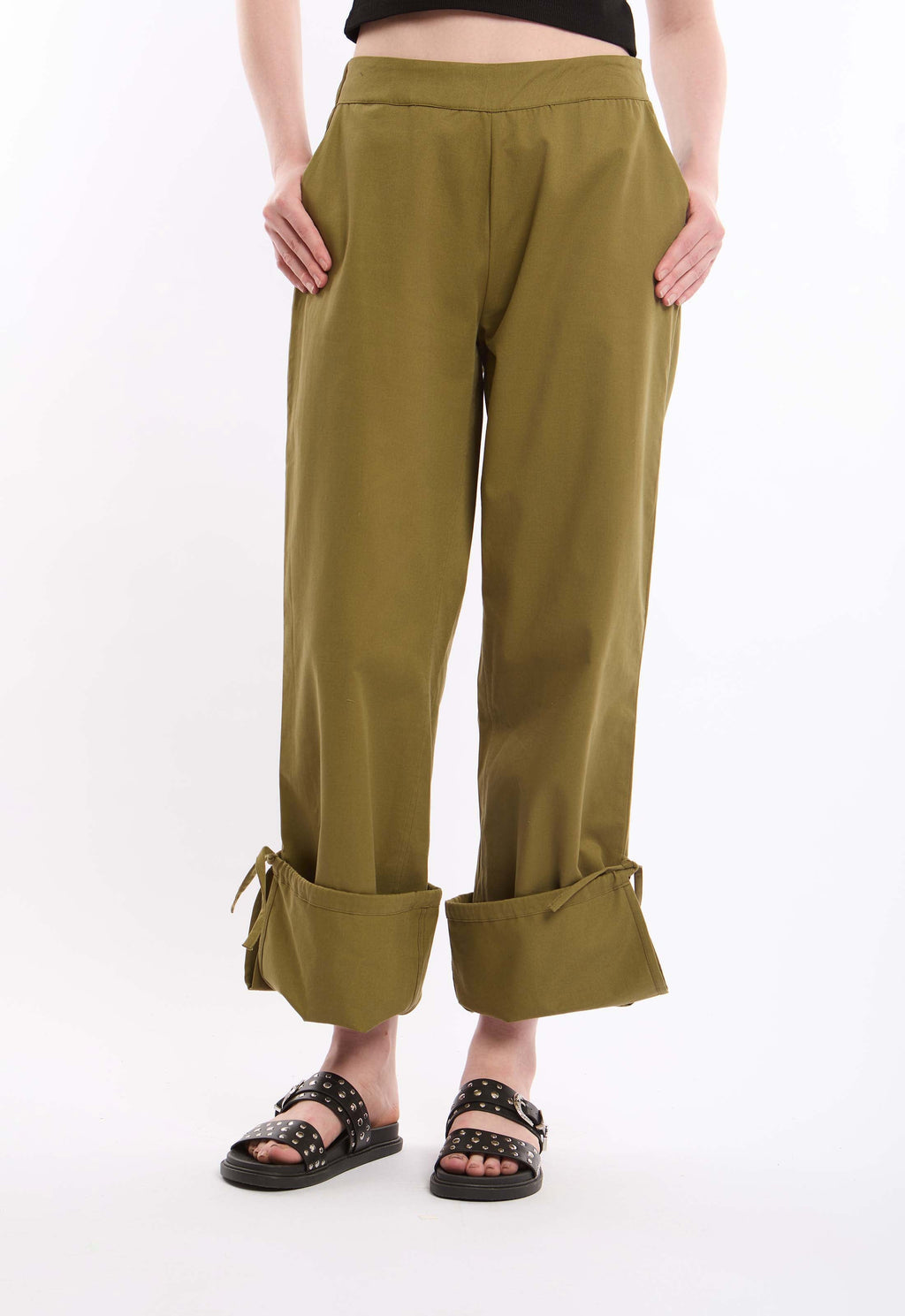 Statement Cuffed Cotton Pants