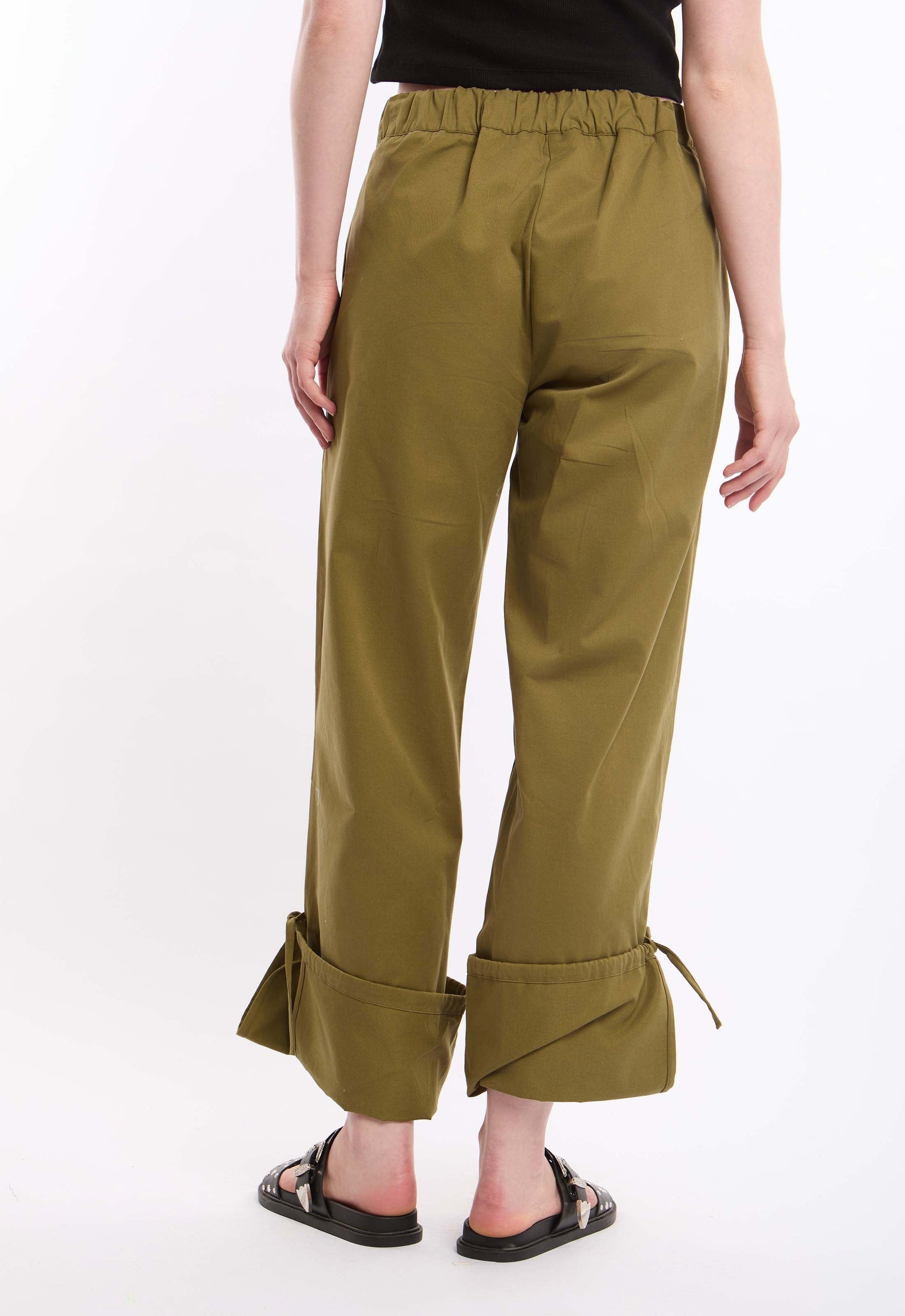 Statement Cuffed Cotton Pants
