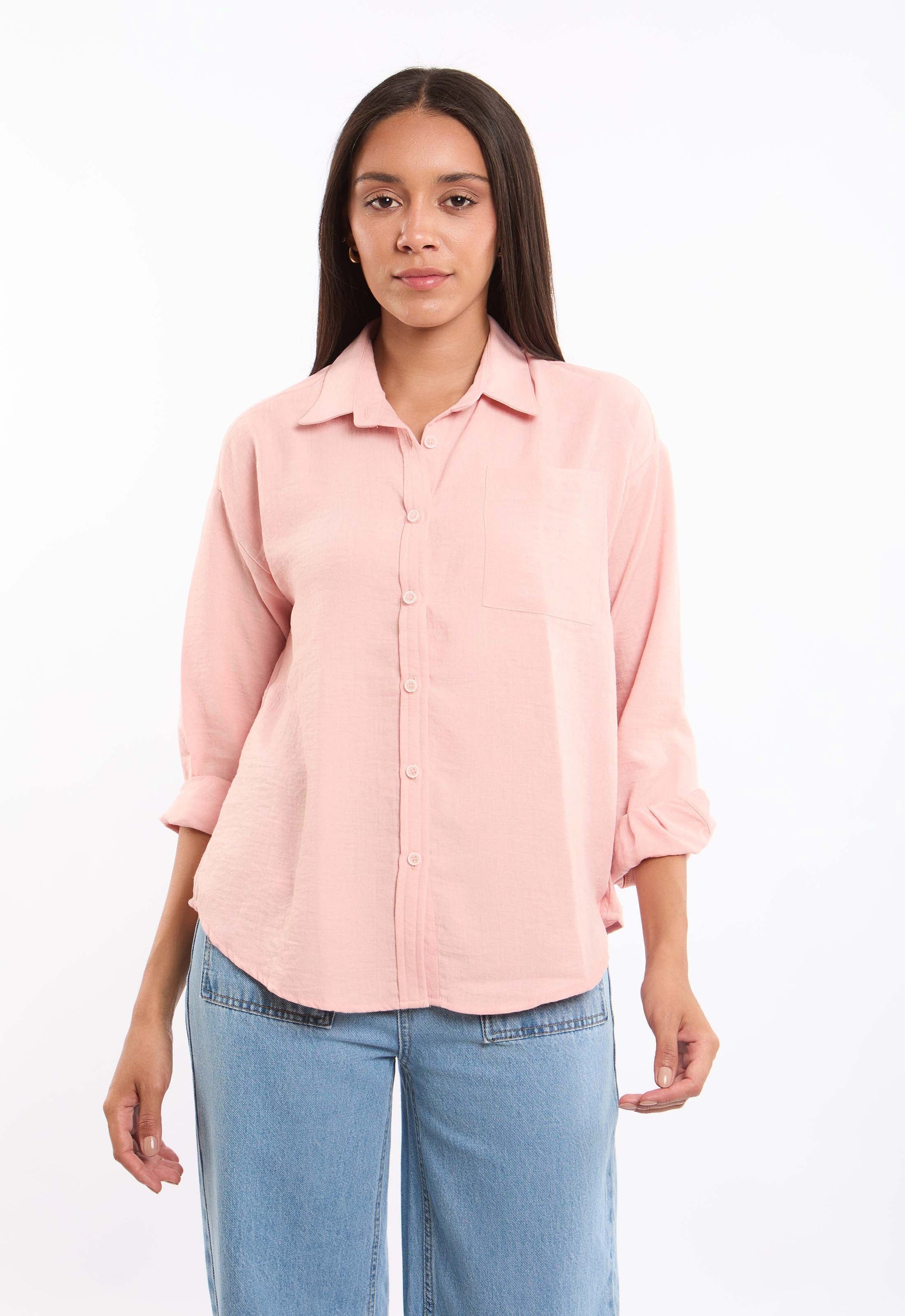Viscose-Linen Relaxed Shirt