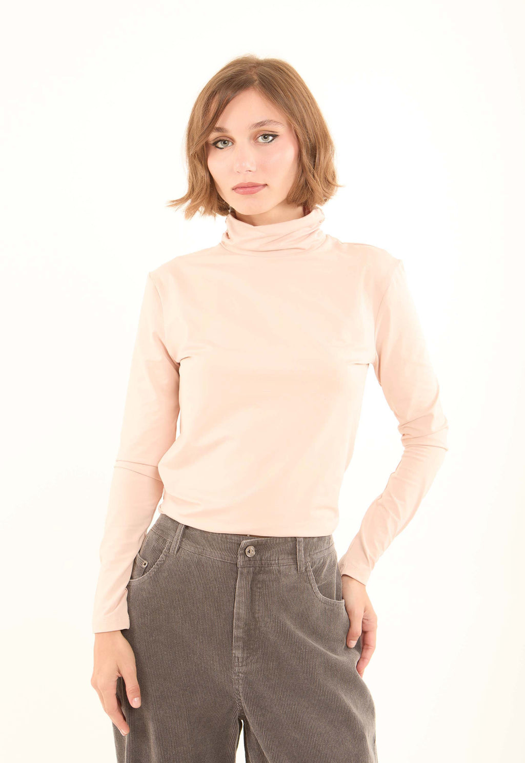 Basic High-Neck Long Sleeves Soft Top