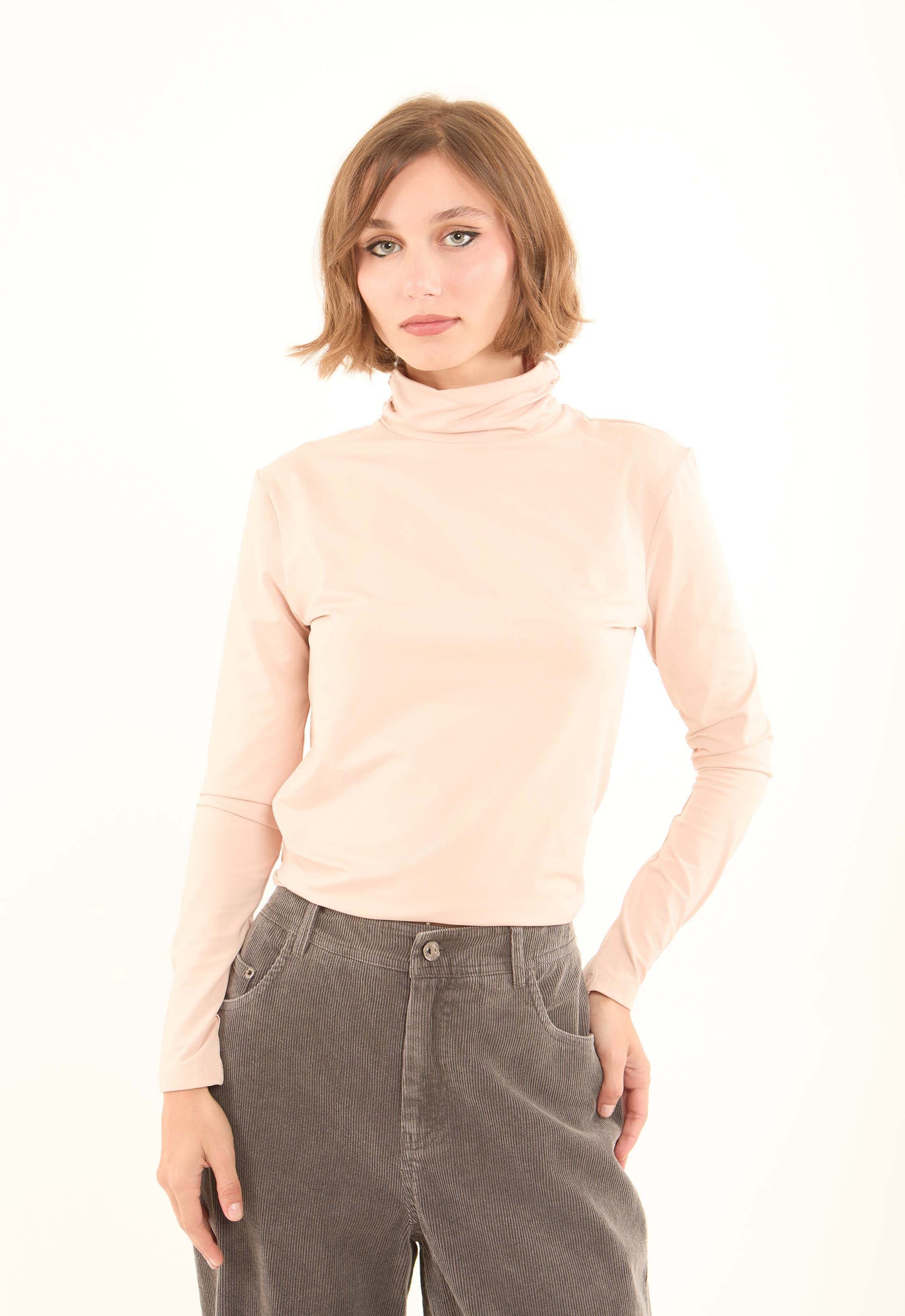 Basic High-Neck Long Sleeves Soft Top