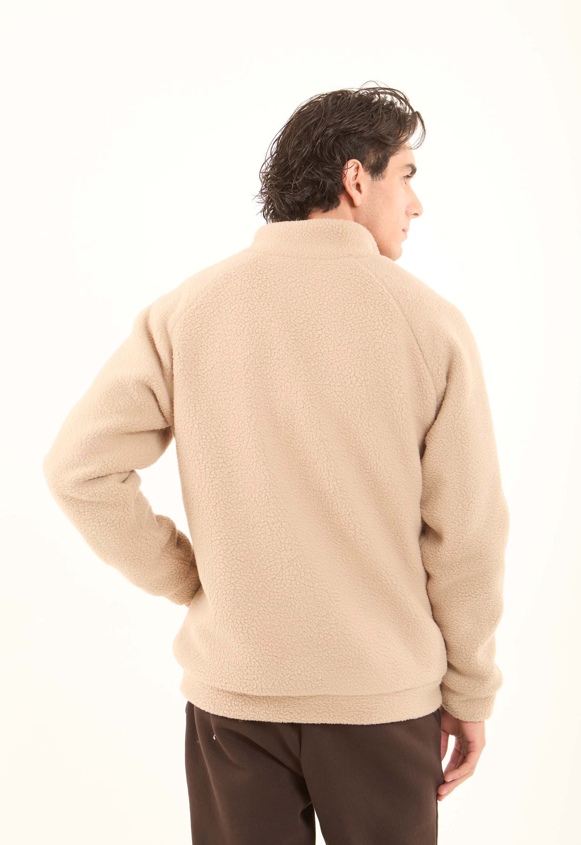 Soft Fleece Jacket with Stand Collar & Zip Front