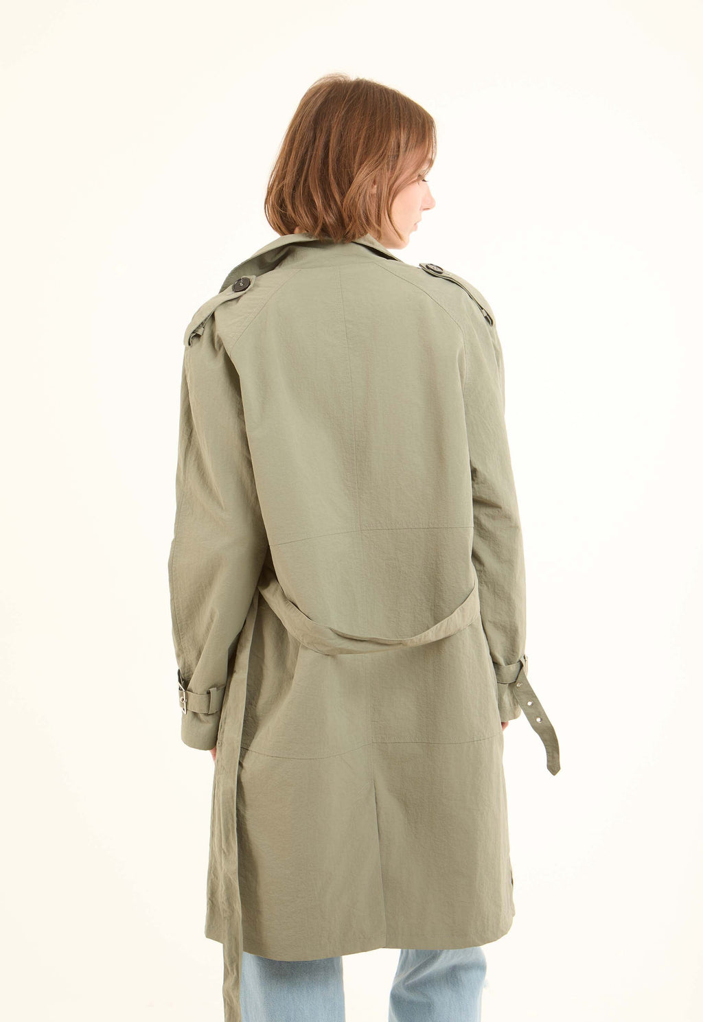 Trench Coat with Classic Double-Breasted Design