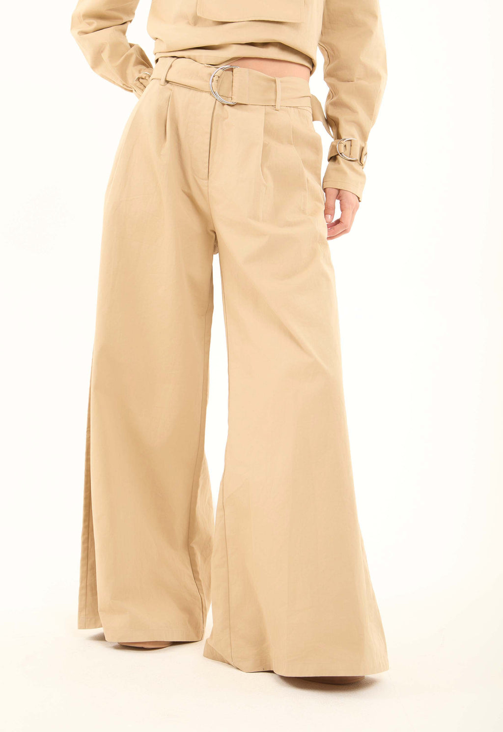 Tailored Flared Cotton Pants