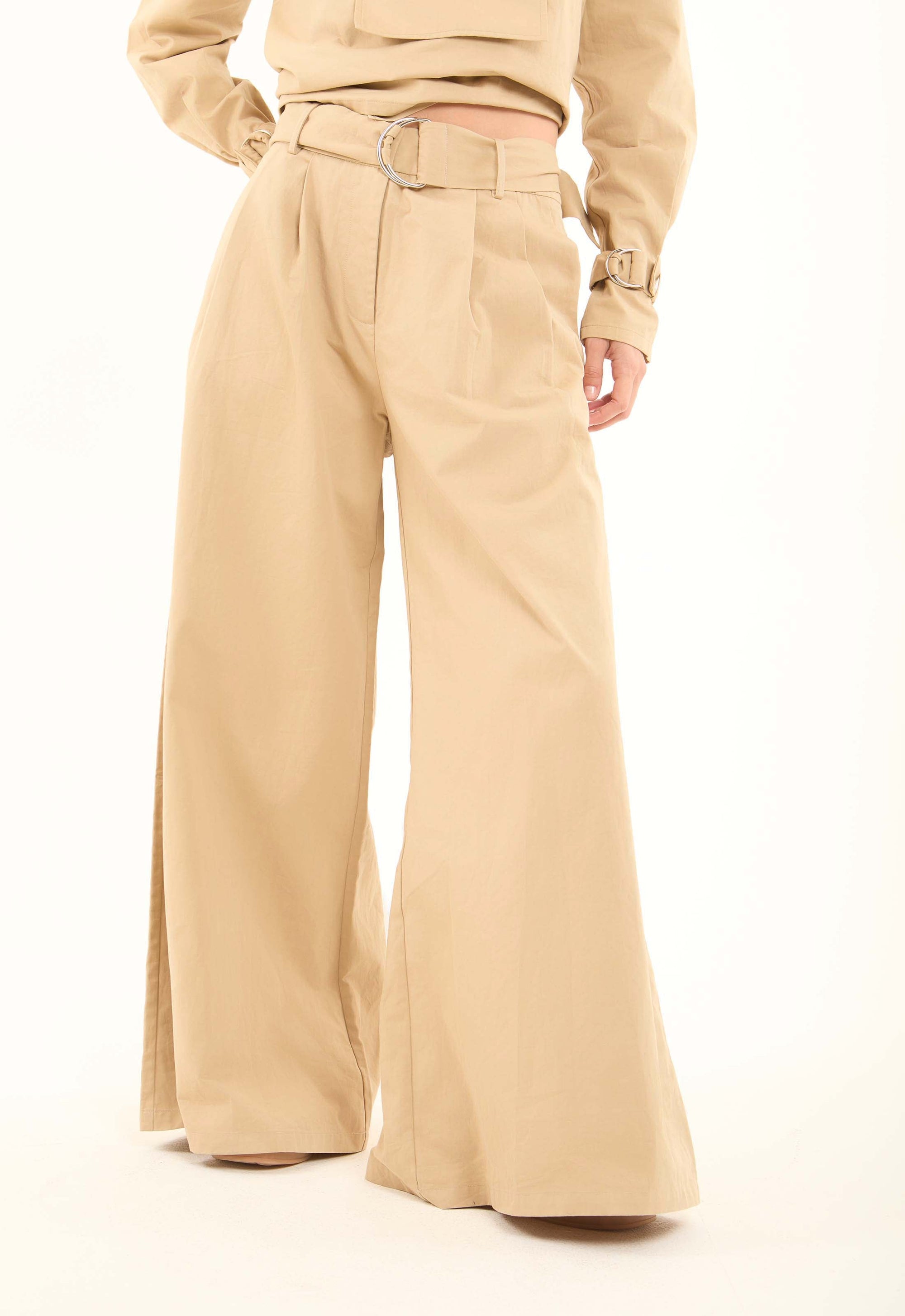 Tailored Flared Cotton Pants