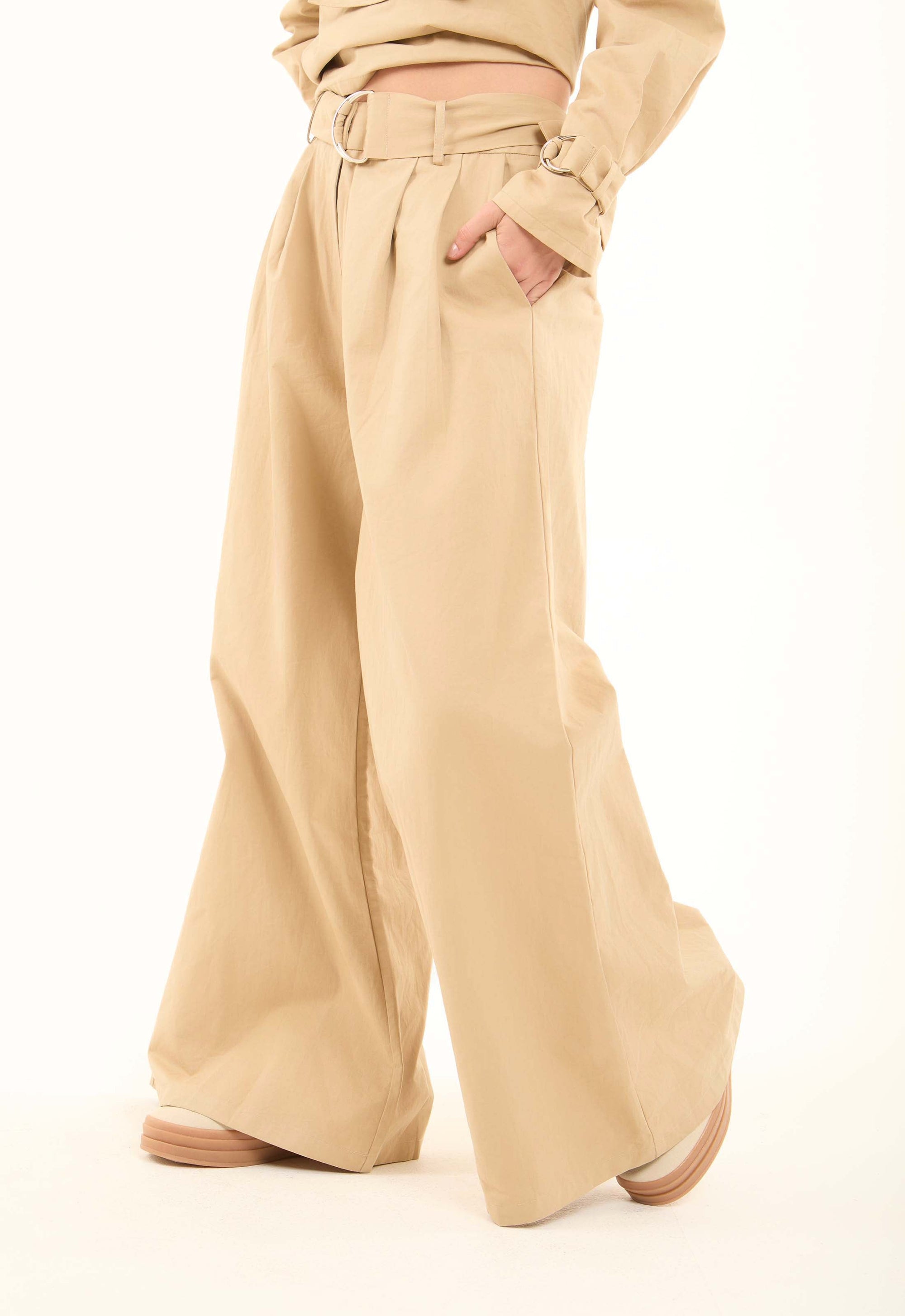 Tailored Flared Cotton Pants