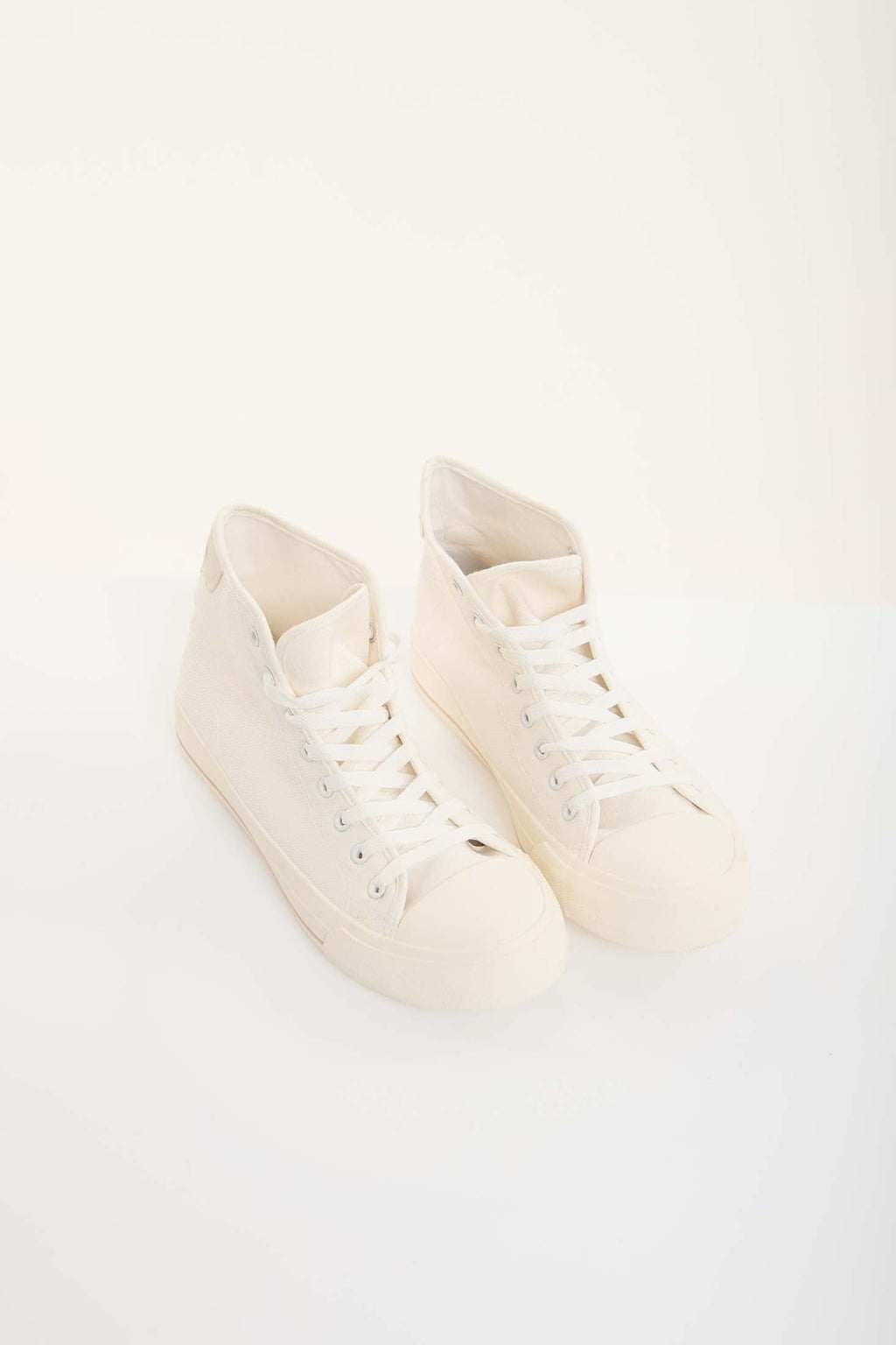 Canvas High-Top Lace-Up Sneakers