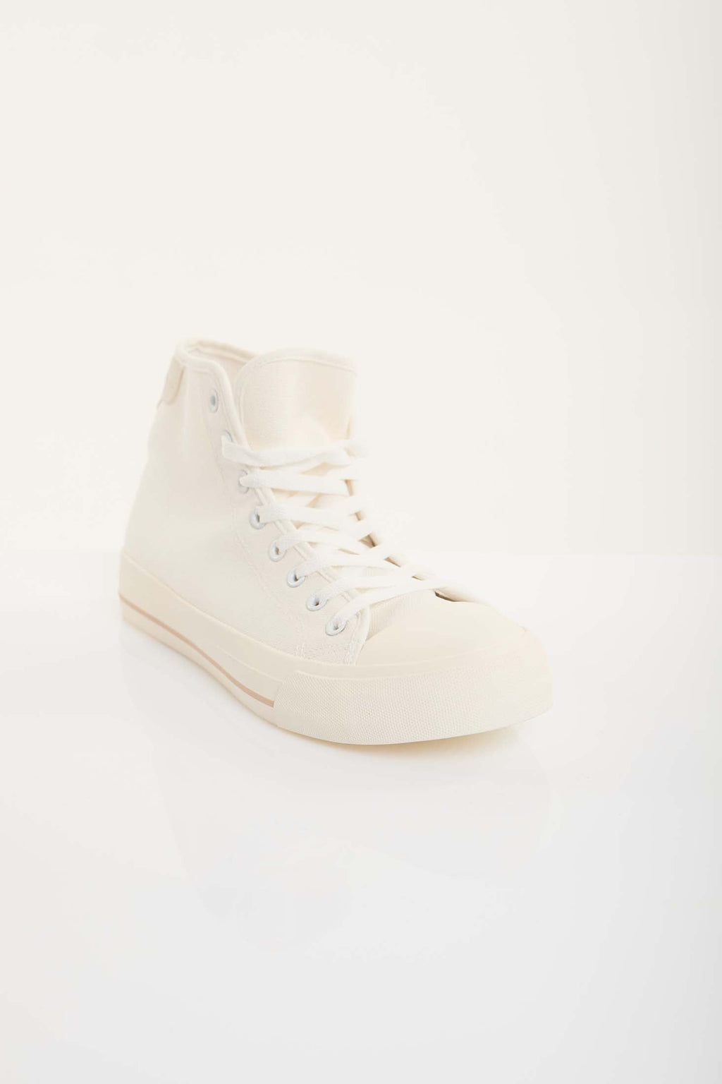 Canvas High-Top Lace-Up Sneakers