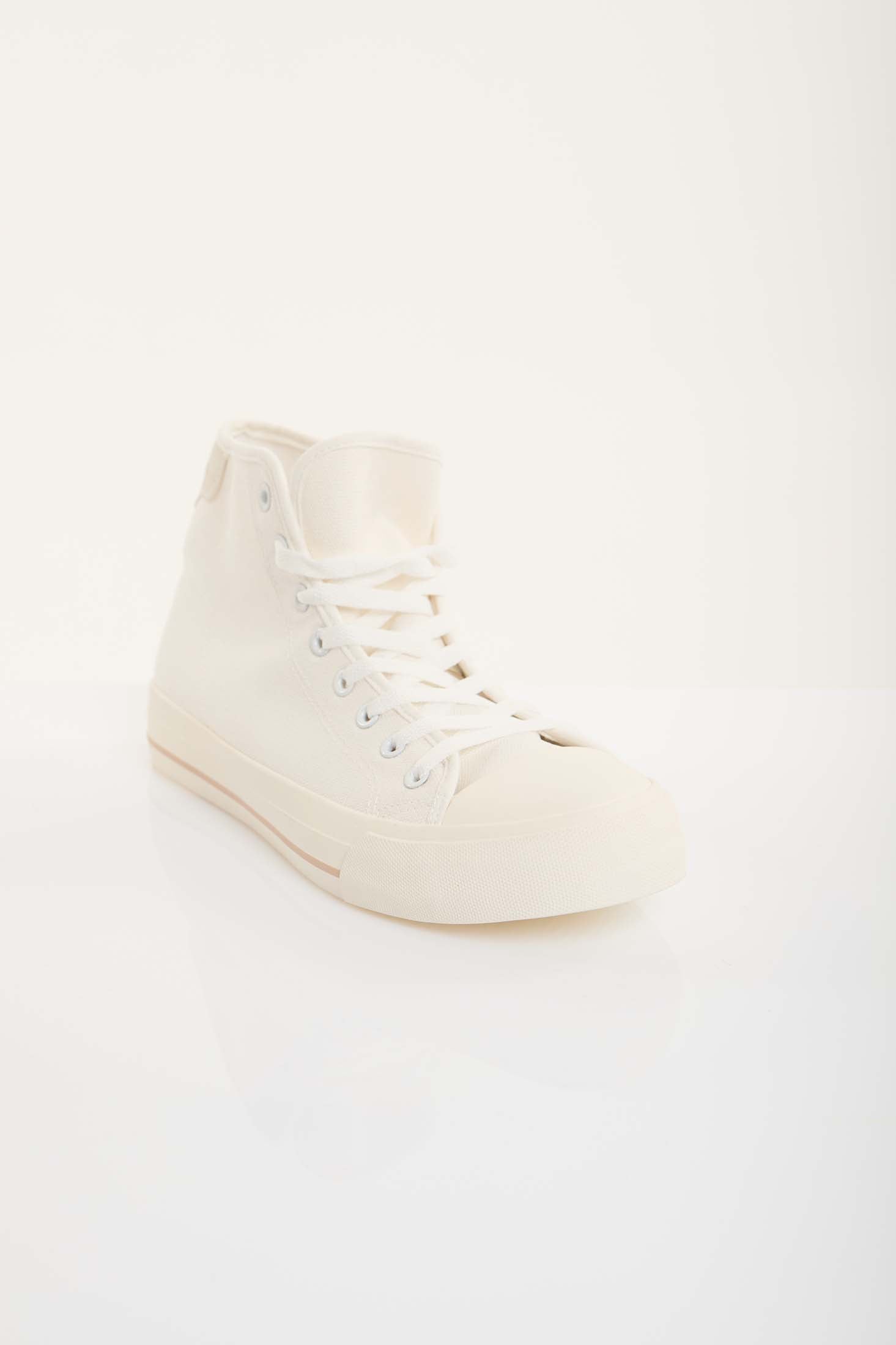 Canvas High-Top Lace-Up Sneakers