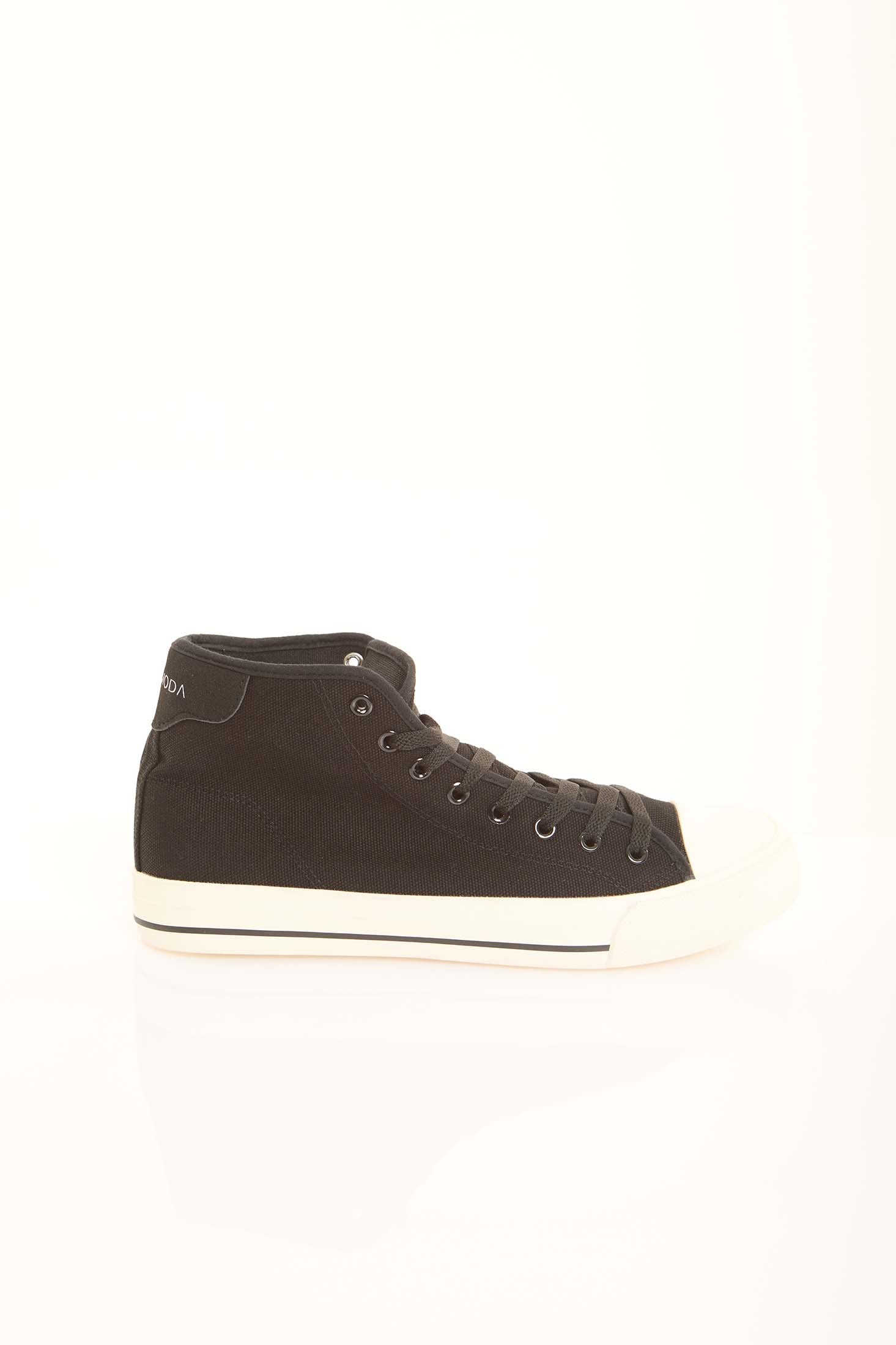Canvas High-Top Lace-Up Sneakers