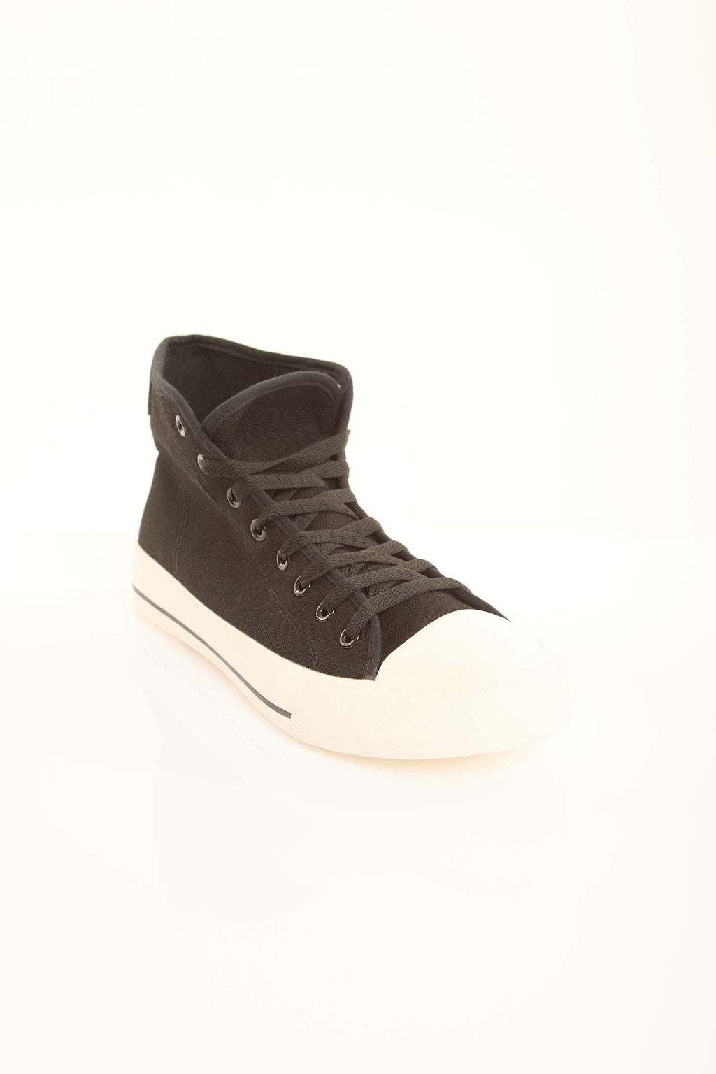 Canvas High-Top Lace-Up Sneakers