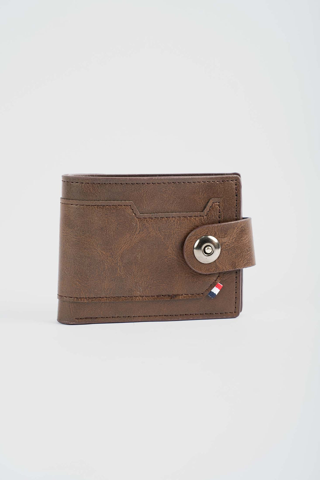 Leather Fold Wallet with Snap Closure