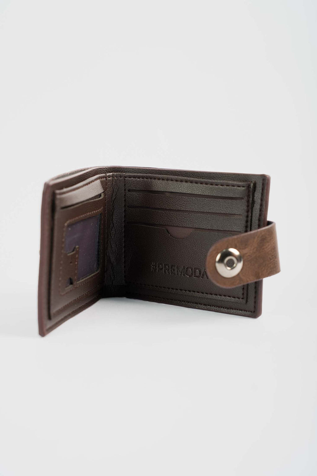 Leather Fold Wallet with Snap Closure