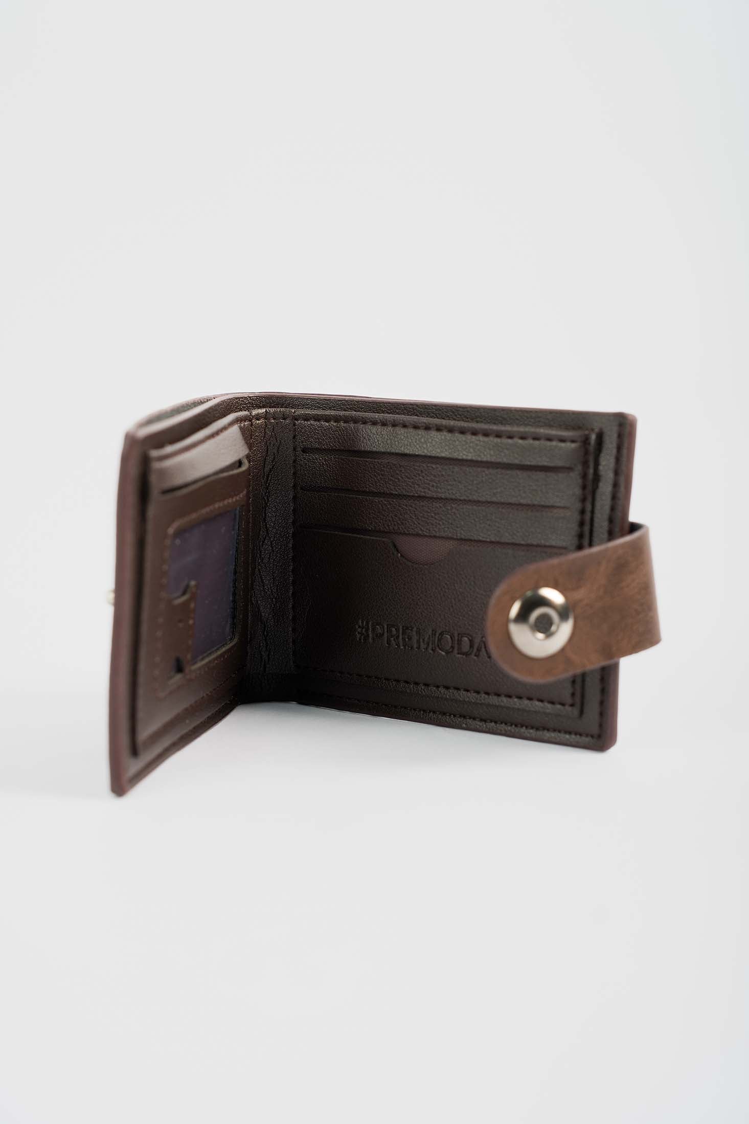 Leather Fold Wallet with Snap Closure