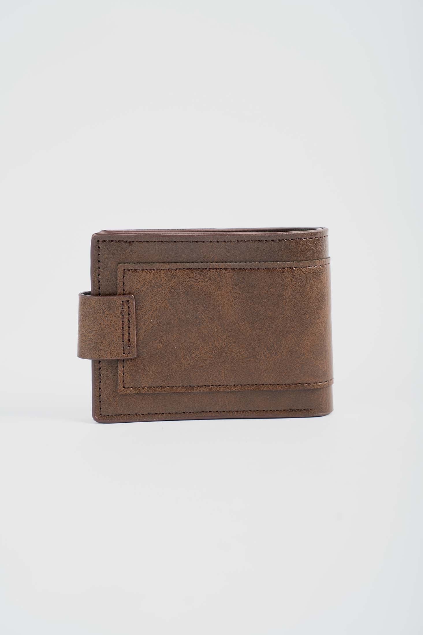 Leather Fold Wallet with Snap Closure
