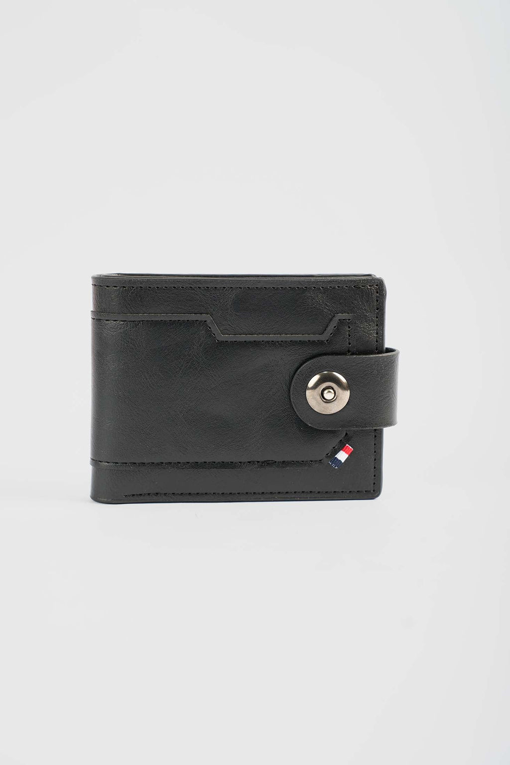 Leather Fold Wallet with Snap Closure