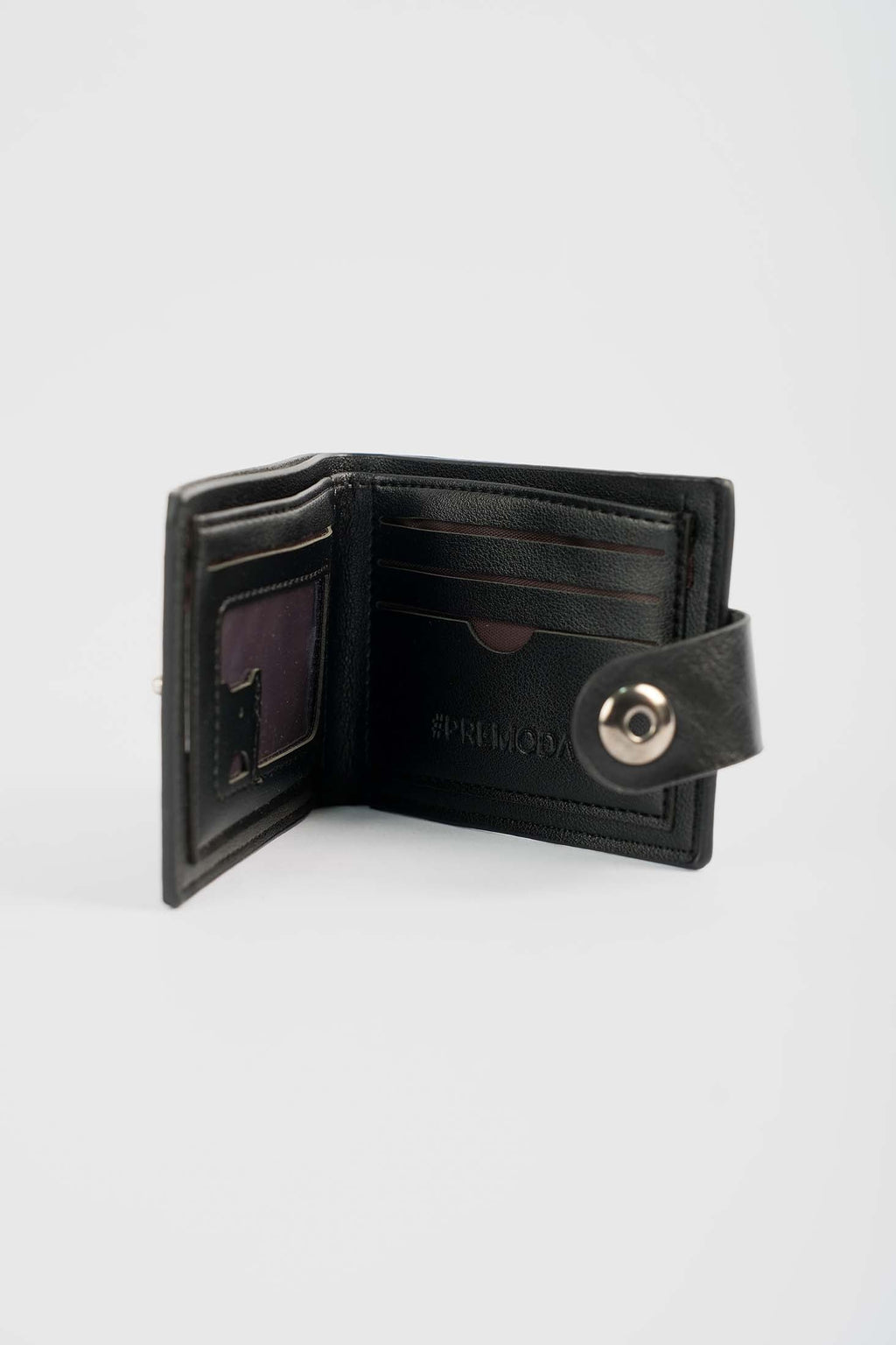 Leather Fold Wallet with Snap Closure