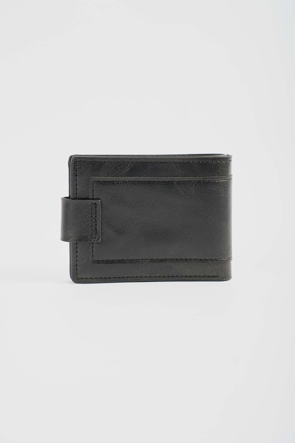 Leather Fold Wallet with Snap Closure