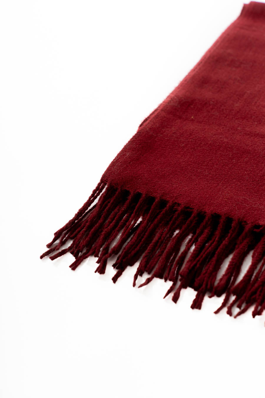 Solid Tassel Trim Soft Rectangular Scarf