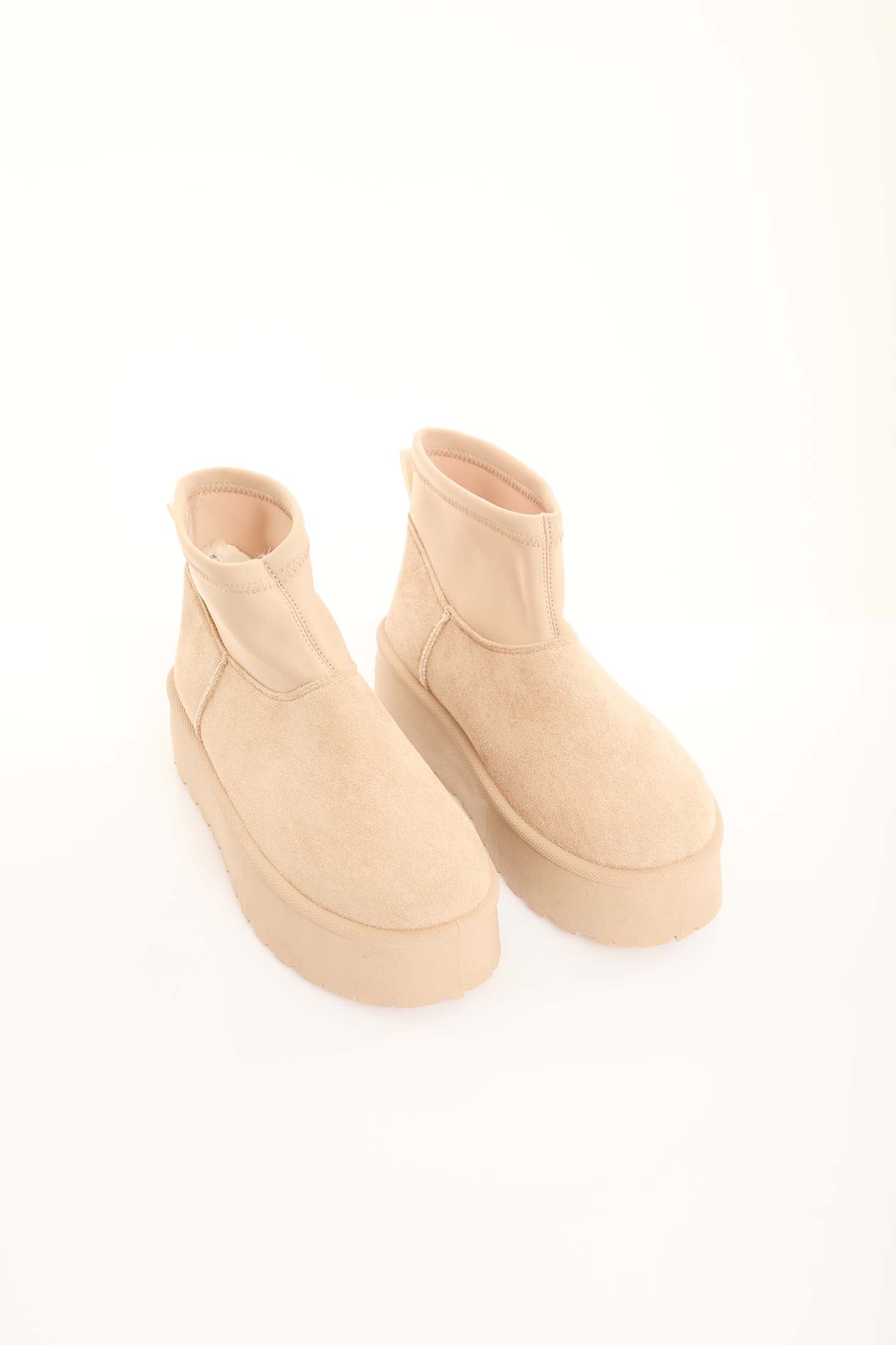 Suede Mid-Sole Cozy Ankle Boots