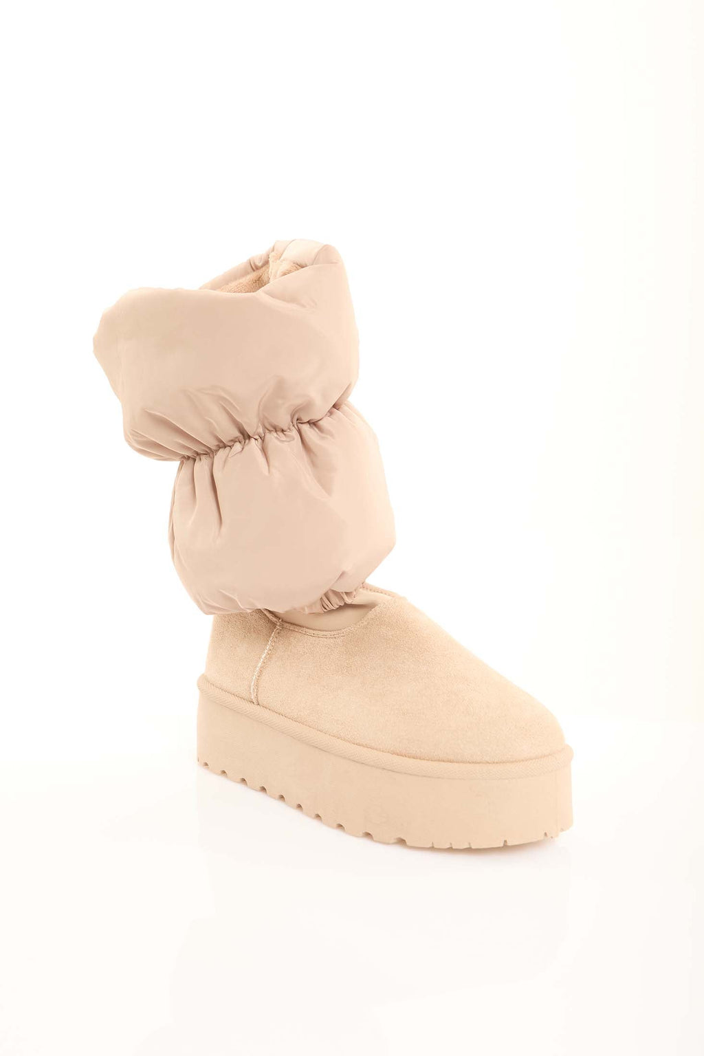 Suede Mid-Sole Cozy Ankle Boots