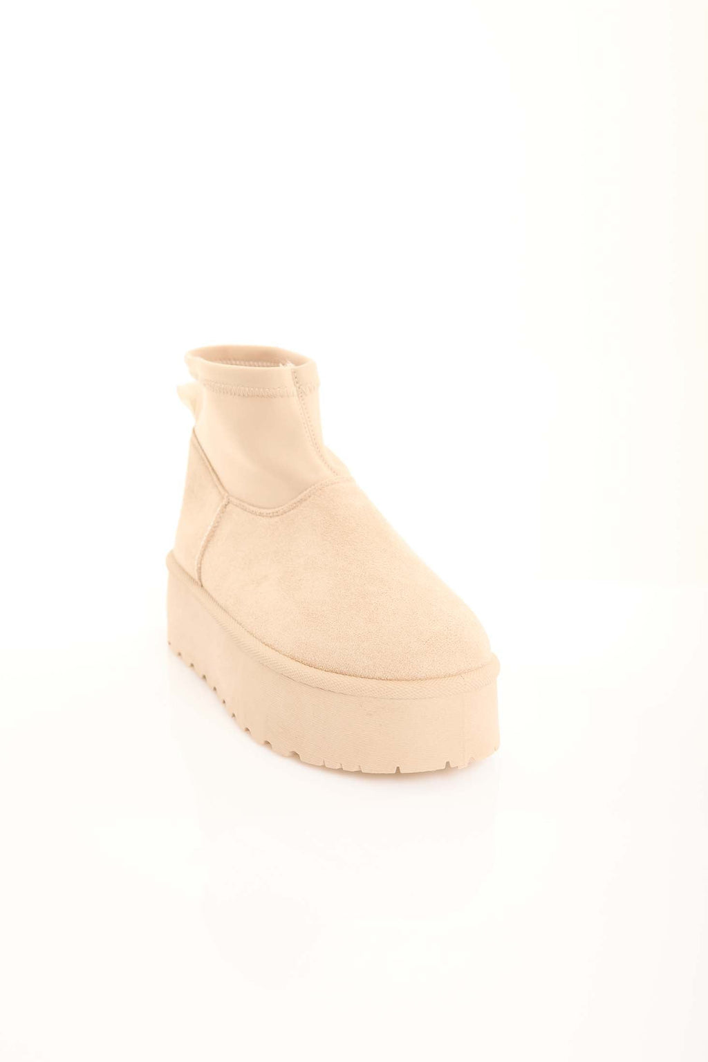 Suede Mid-Sole Cozy Ankle Boots