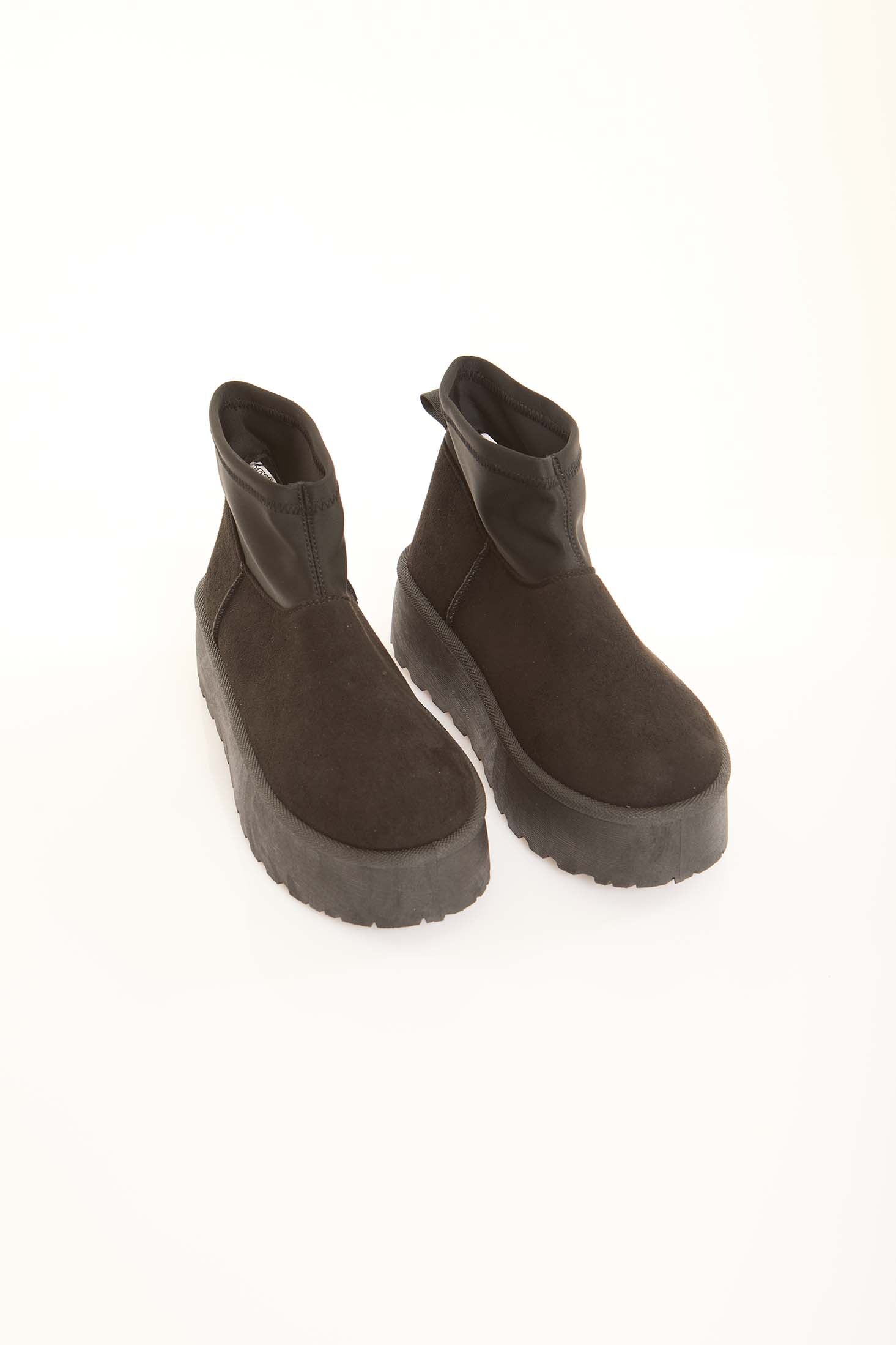 Suede Mid-Sole Cozy Ankle Boots
