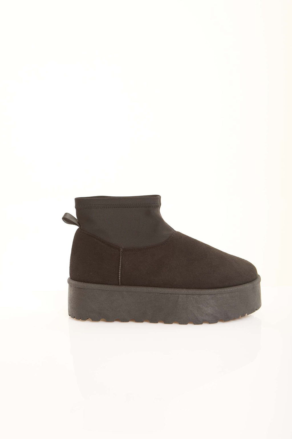 Suede Mid-Sole Cozy Ankle Boots
