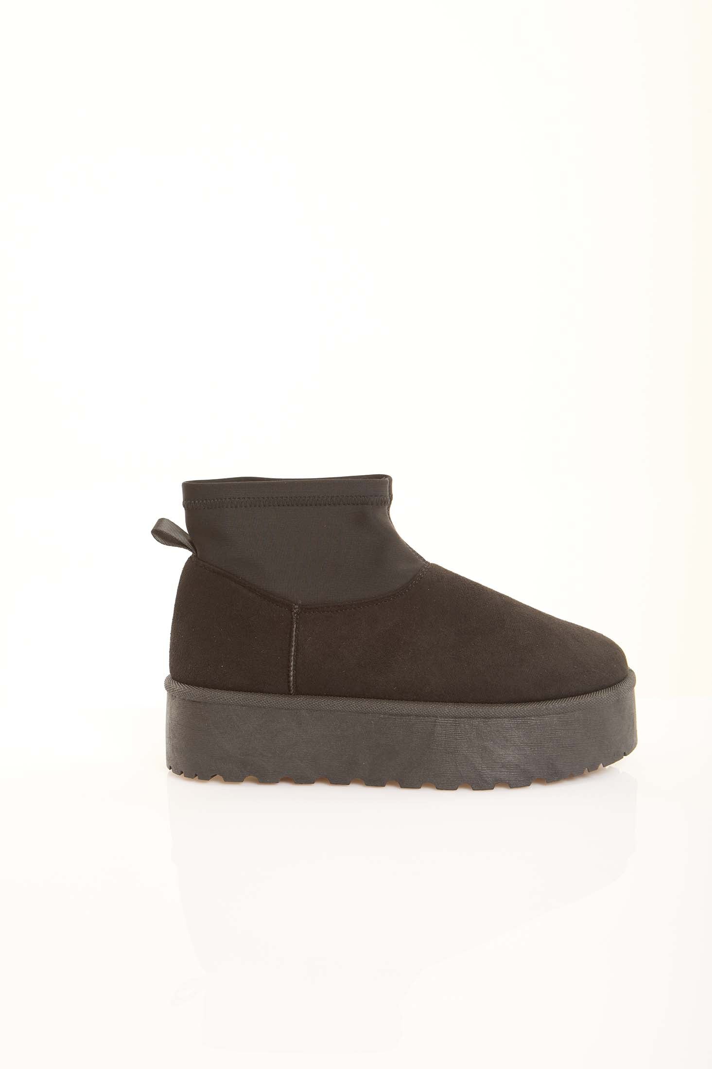 Suede Mid-Sole Cozy Ankle Boots
