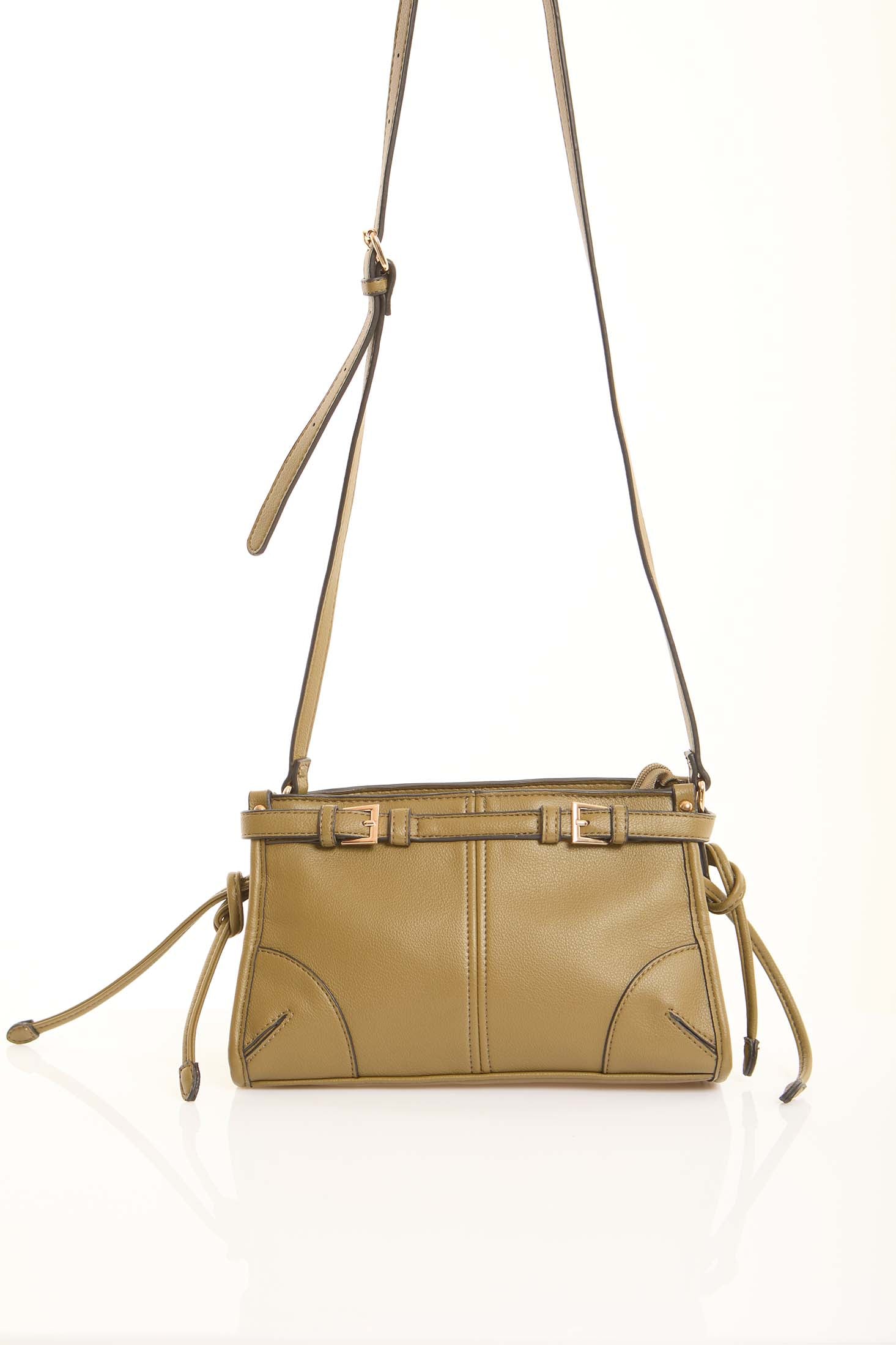 Decorative Belt with Stitches Crossbody Bag