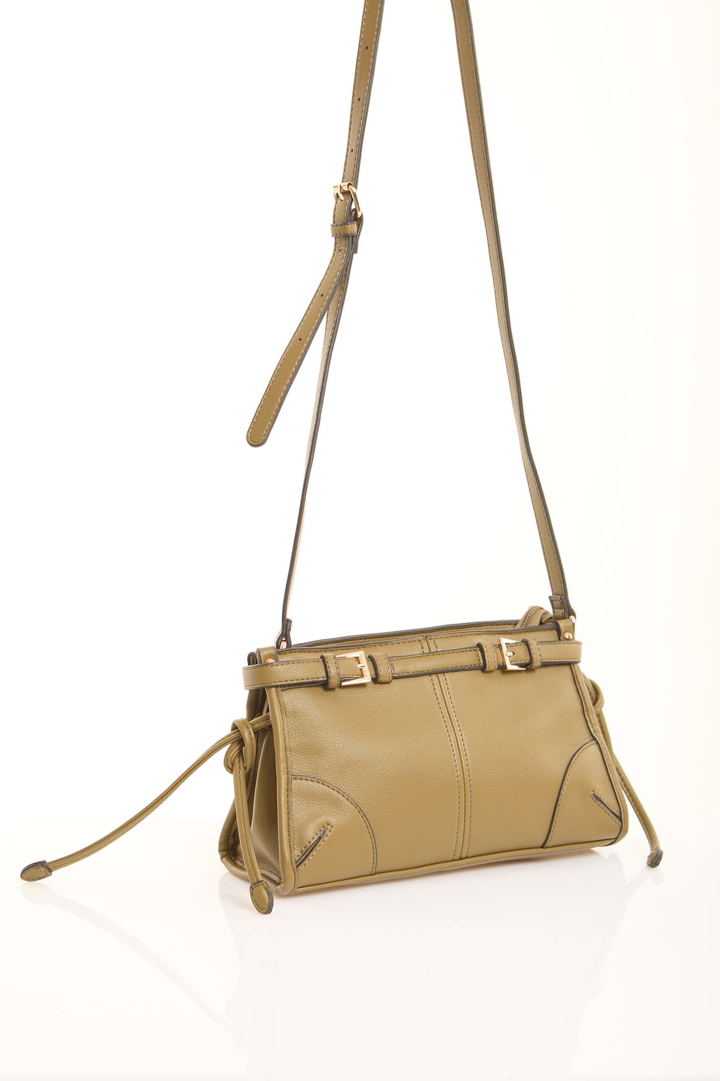 Decorative Belt with Stitches Crossbody Bag