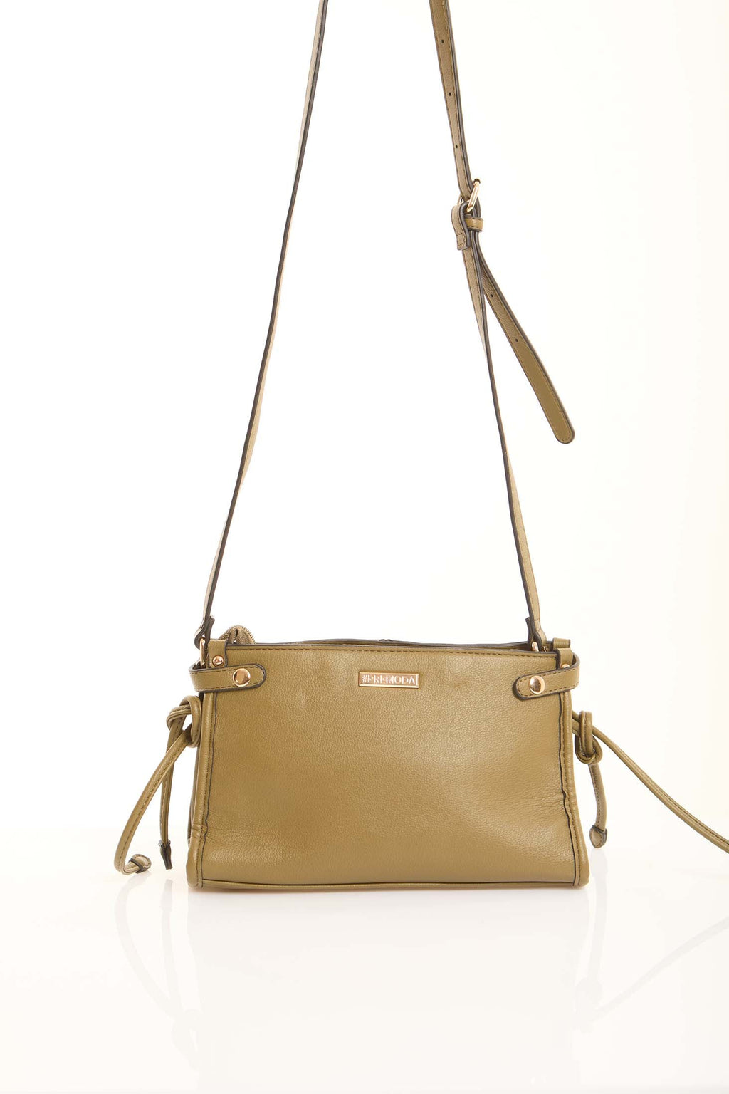 Decorative Belt with Stitches Crossbody Bag