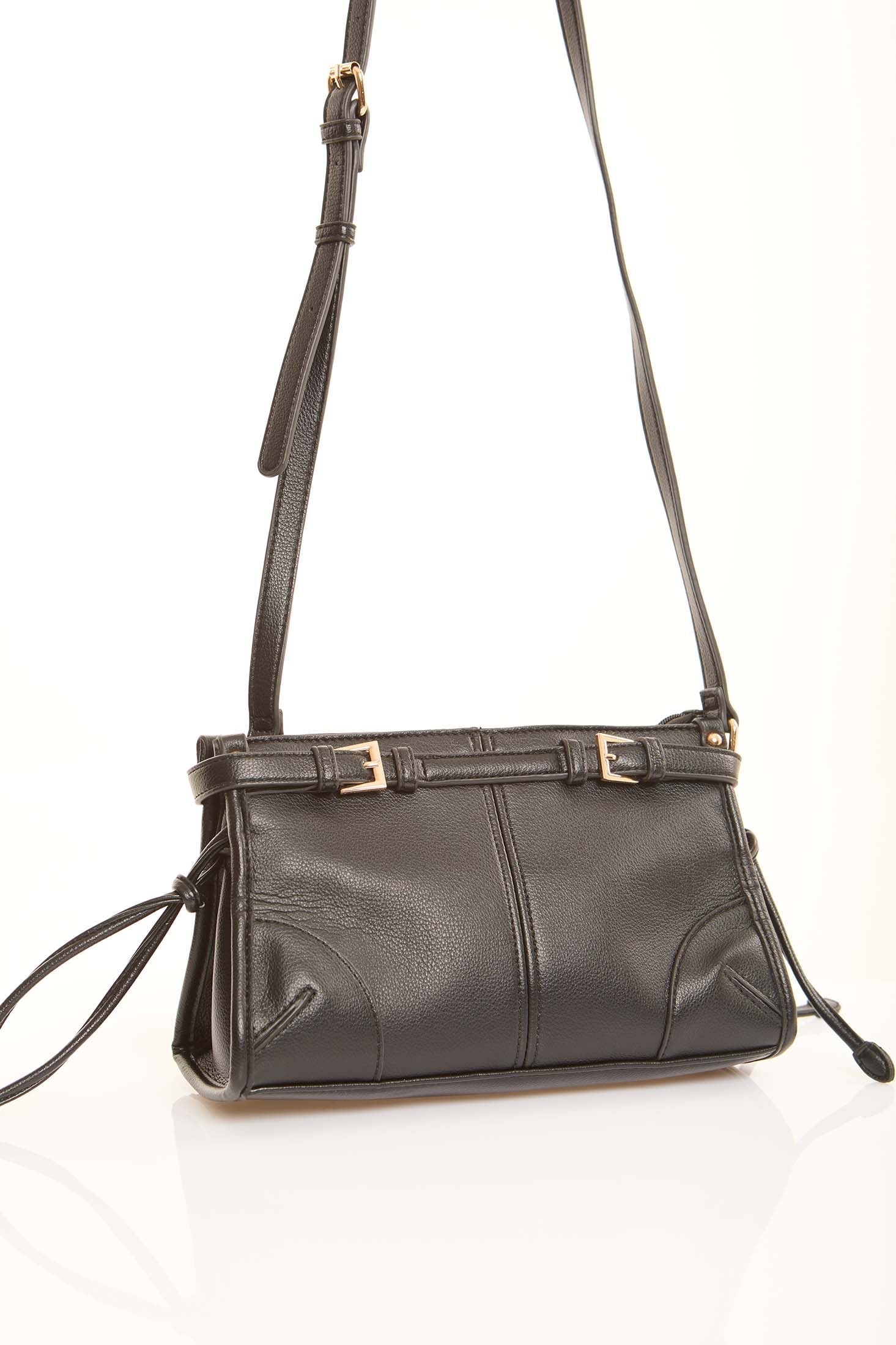 Decorative Belt with Stitches Crossbody Bag